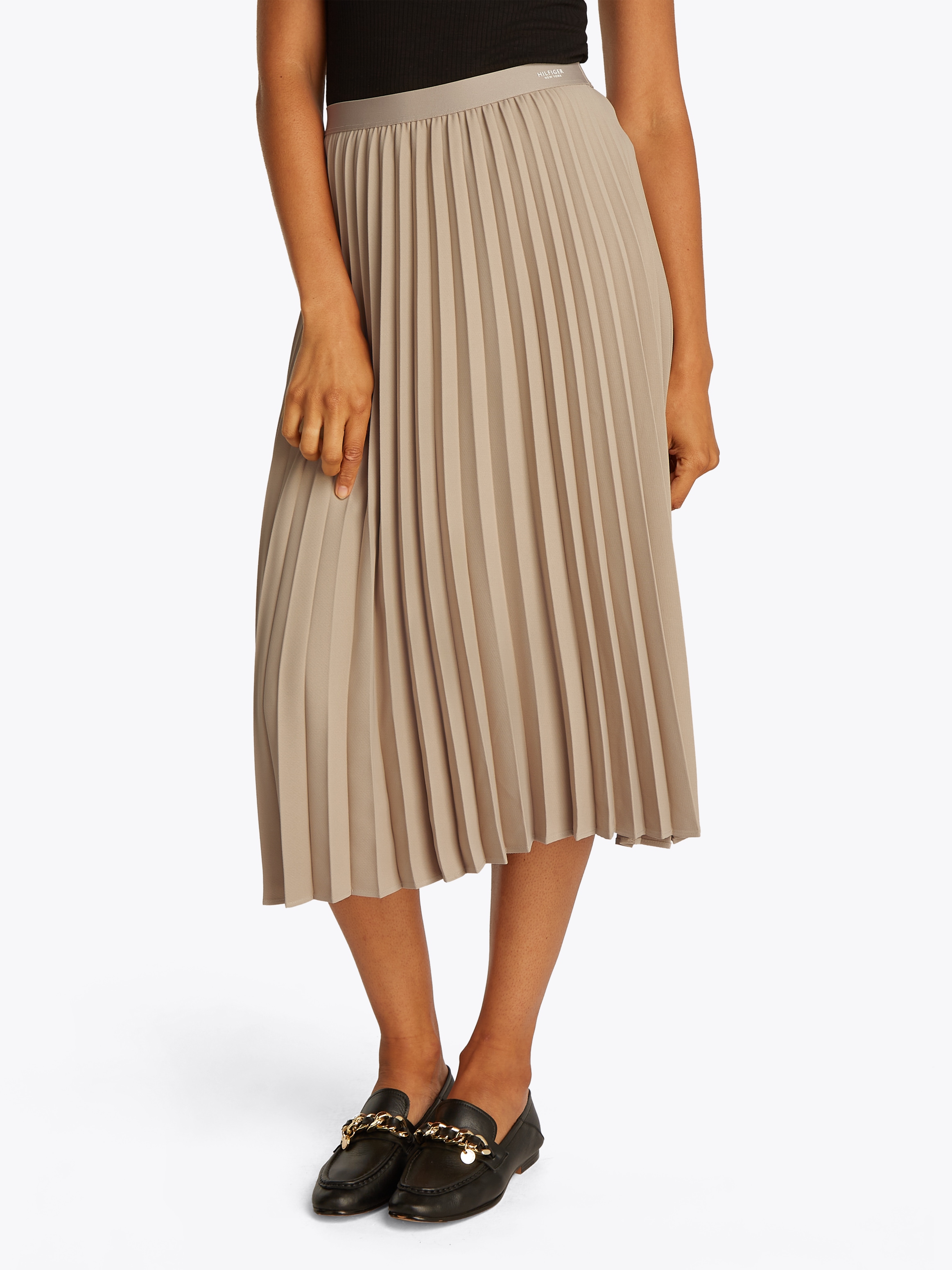 Tommy Hilfiger Plisseerock "FLUID PLEATED PULL ON MIDI SKIRT", mit rundum F günstig online kaufen