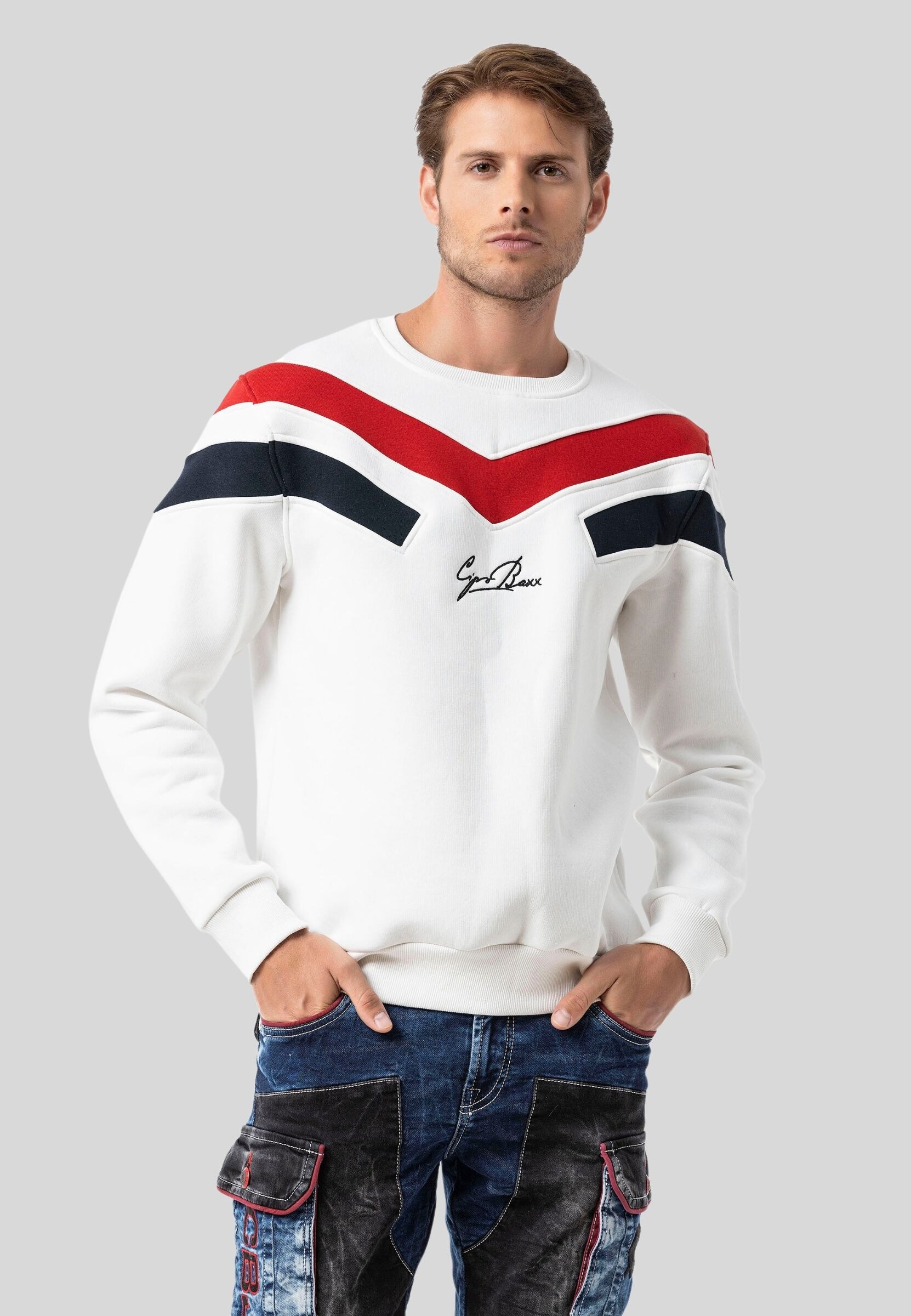 Cipo & Baxx Sweatshirt »Sweatshirts«, 1 Stk. mit modernem Streifen-Design
