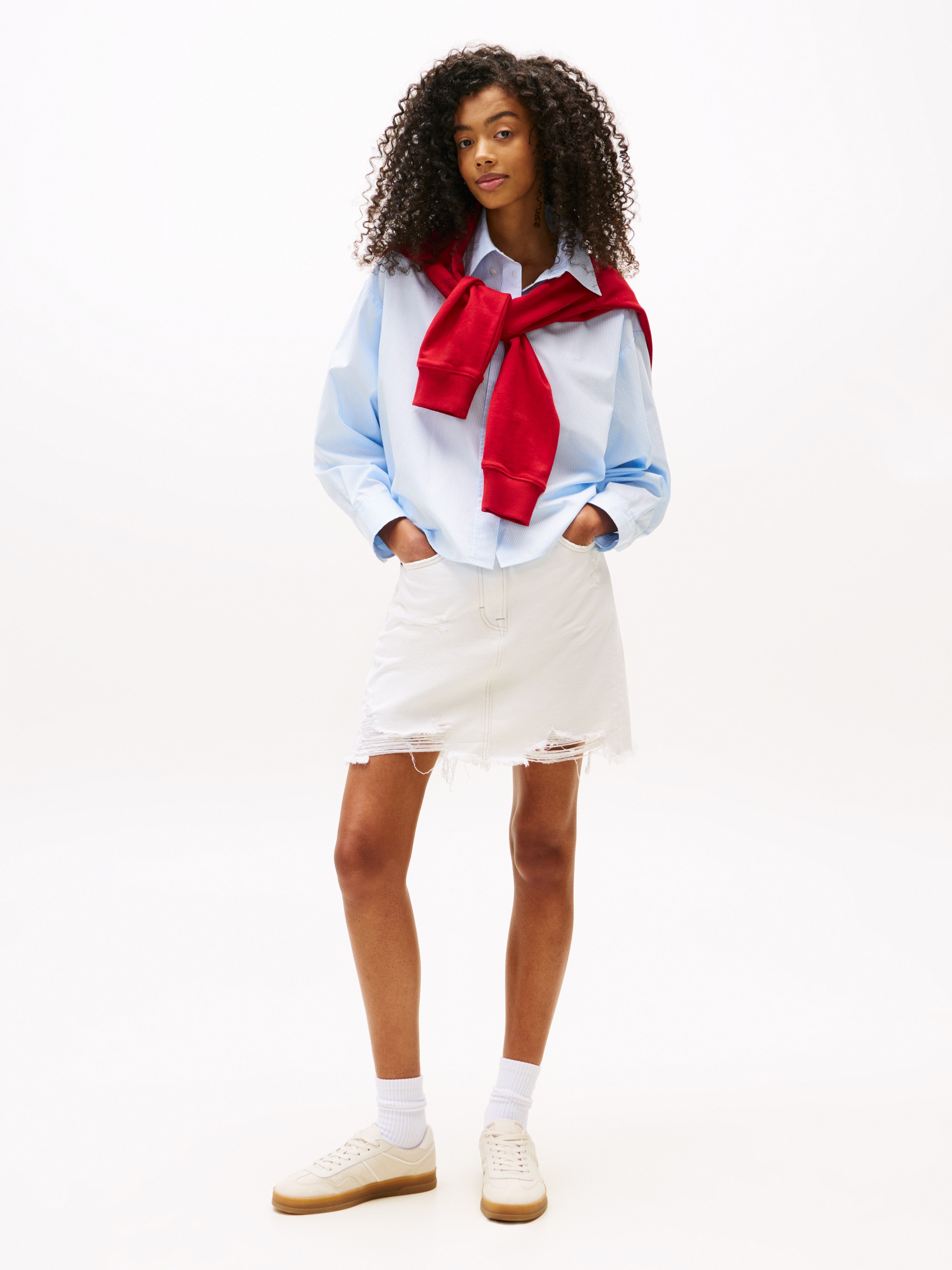 Thumbnail - Tommy Jeans Jeansrock "MOM SKIRT CI8091" mit Destroyed Effekt