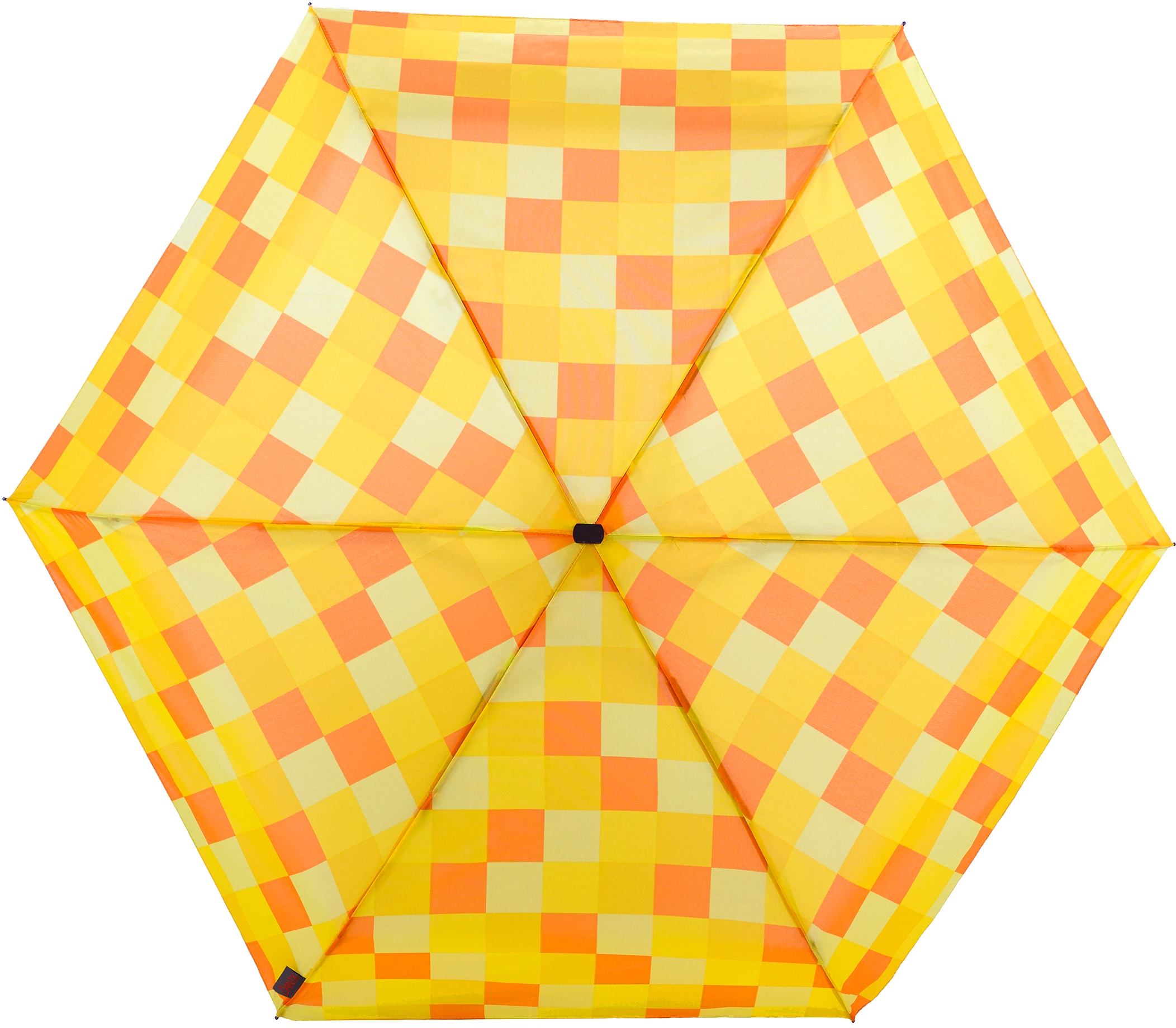 EuroSCHIRM® Taschenregenschirm »Dainty, Karo gelb orange«, extra flach und  kurz online kaufen | BAUR