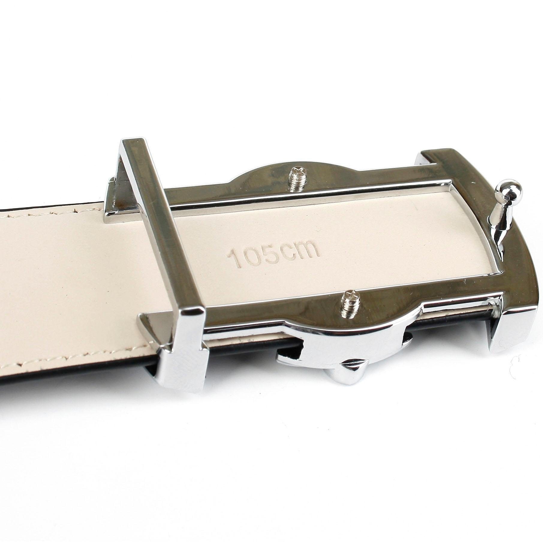 Anthoni Crown Ledergürtel mit Lilien-Schließe, abgesteppte Ränder günstig online kaufen