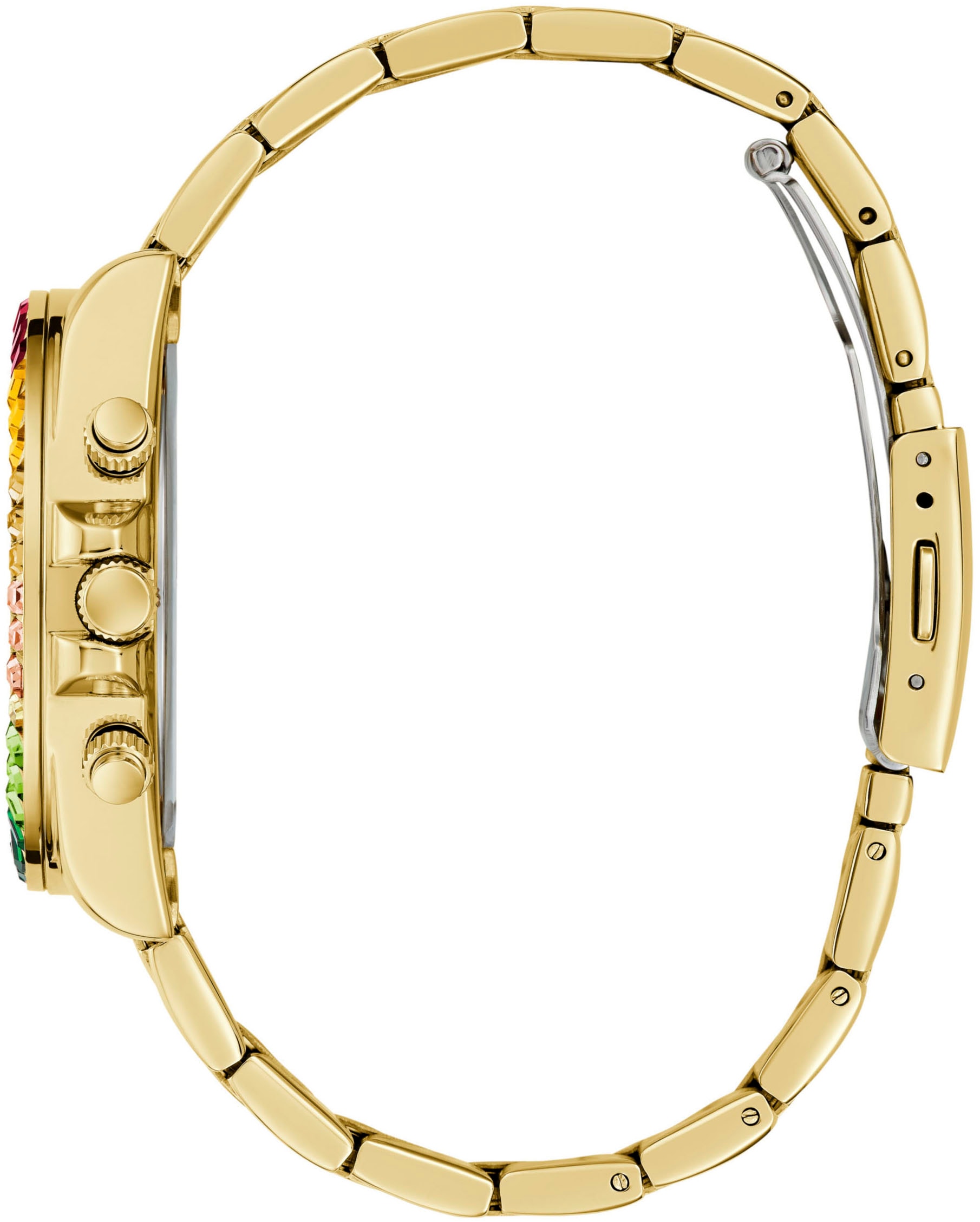 Guess Multifunktionsuhr »HALO«, Quarzuhr, Armbanduhr, Damenuhr, Datum, 12/24-Std.-Anzeige