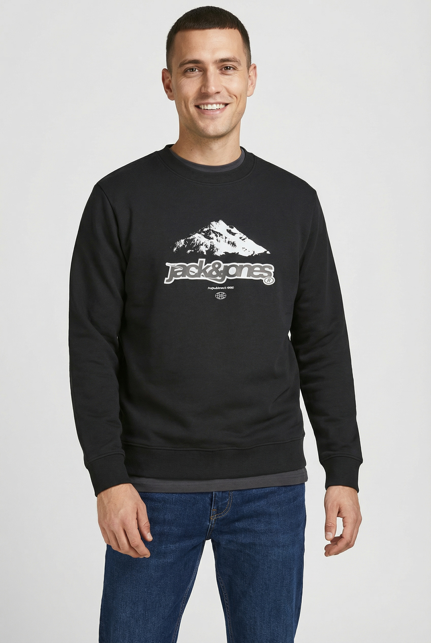 Jack & Jones Kapuzensweatshirt "JCOFLARE FRONT PRINT SWEAT CREW NECK" günstig online kaufen