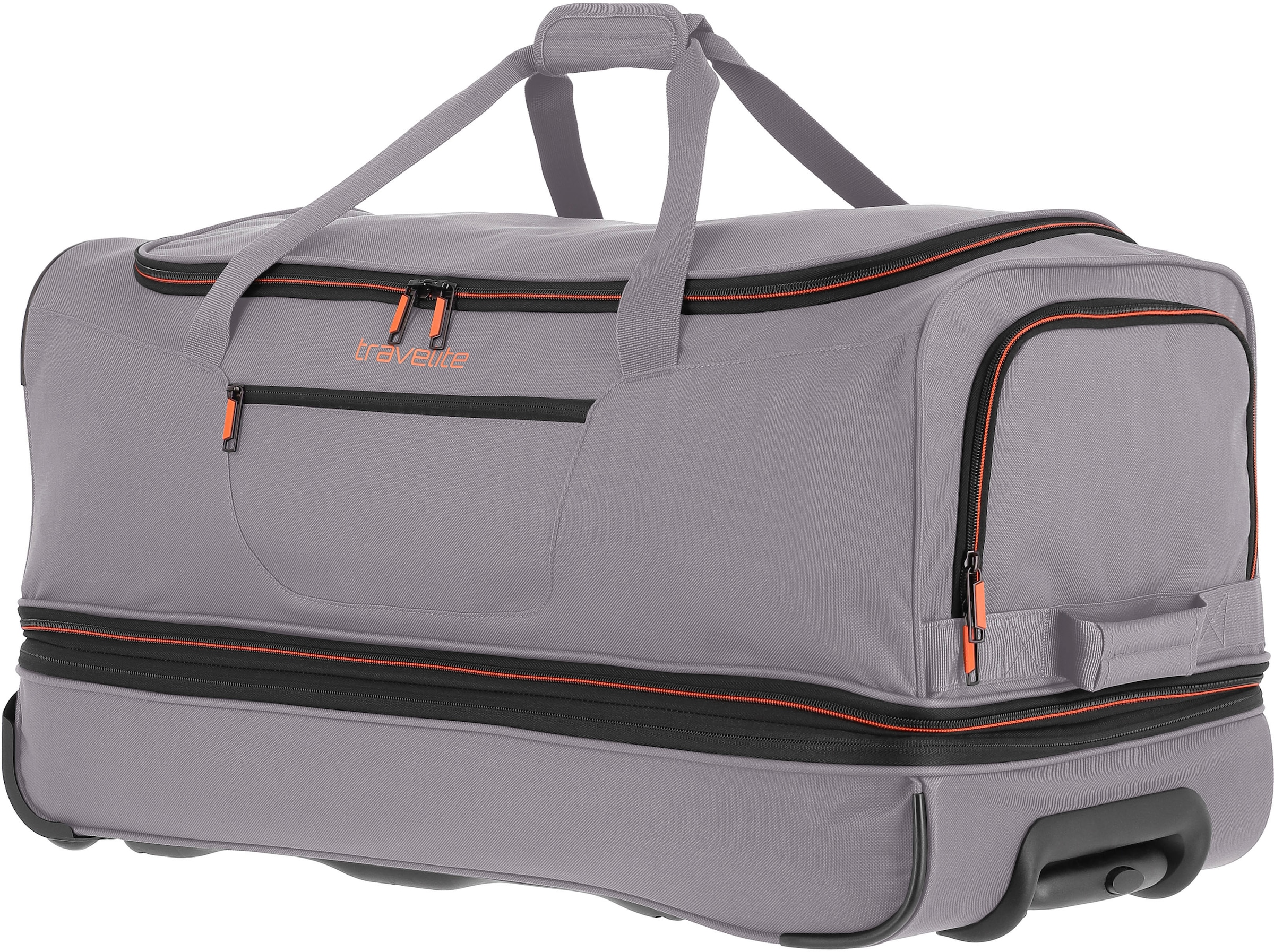 travelite Reisetasche »Basics, 70 BAUR cm, mit Volumenerweiterung grau/orange«, und bestellen | Trolleyfunktion