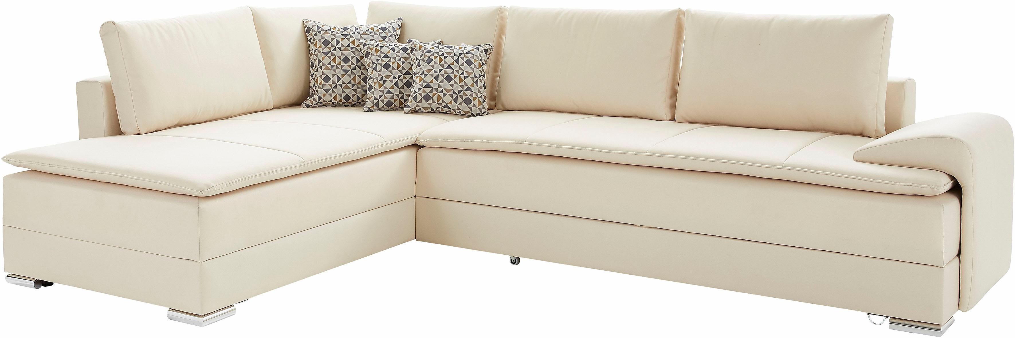 Thumbnail - INOSIGN Ecksofa "Night & Day L-Form, B: 324 cm" mit Bettfunktion, Bettkasten & 3 Zierkissen, Boxspringbett 180x200 cm