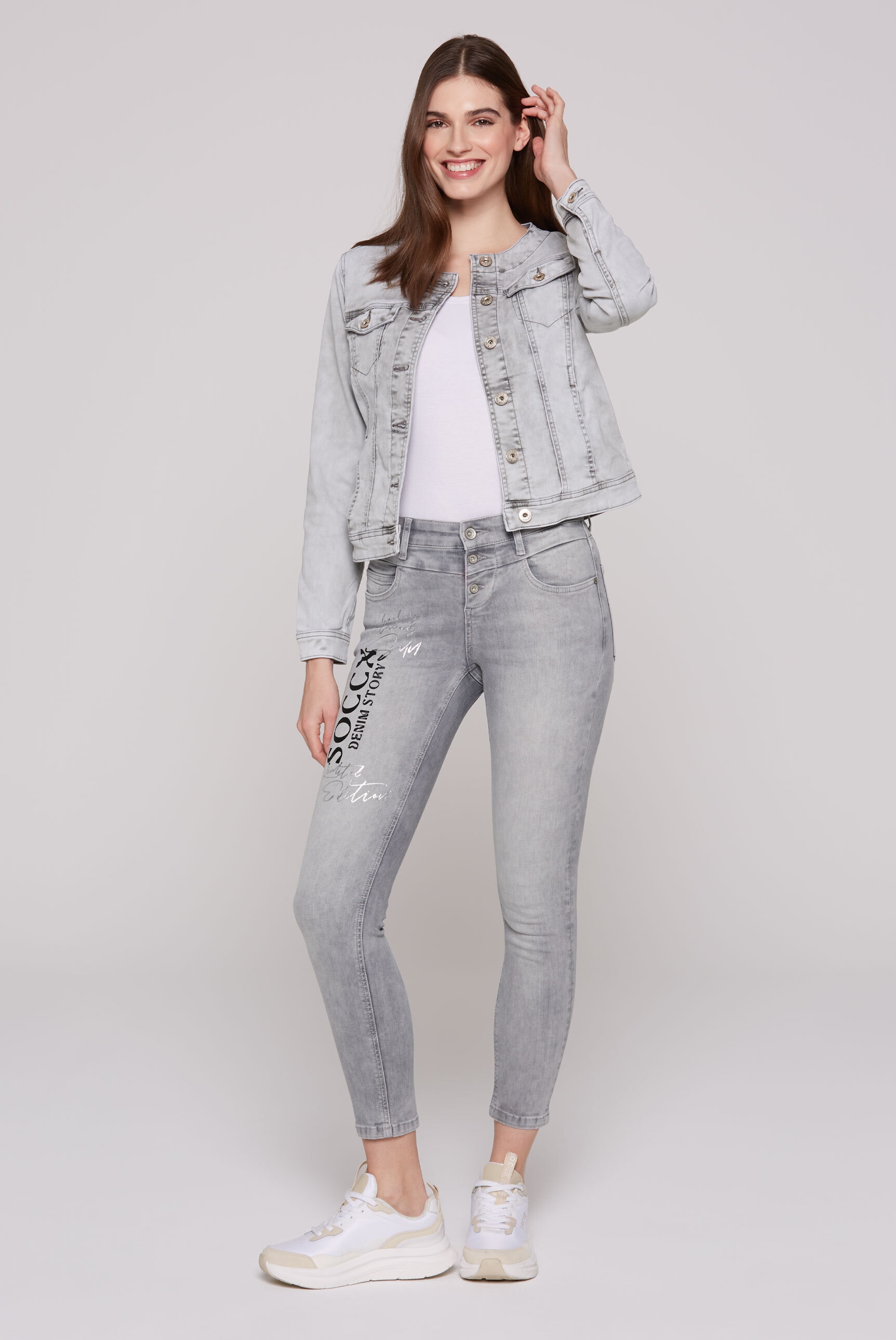 SOCCX Jeansjacke, ohne Kapuze, mit Brusttaschen