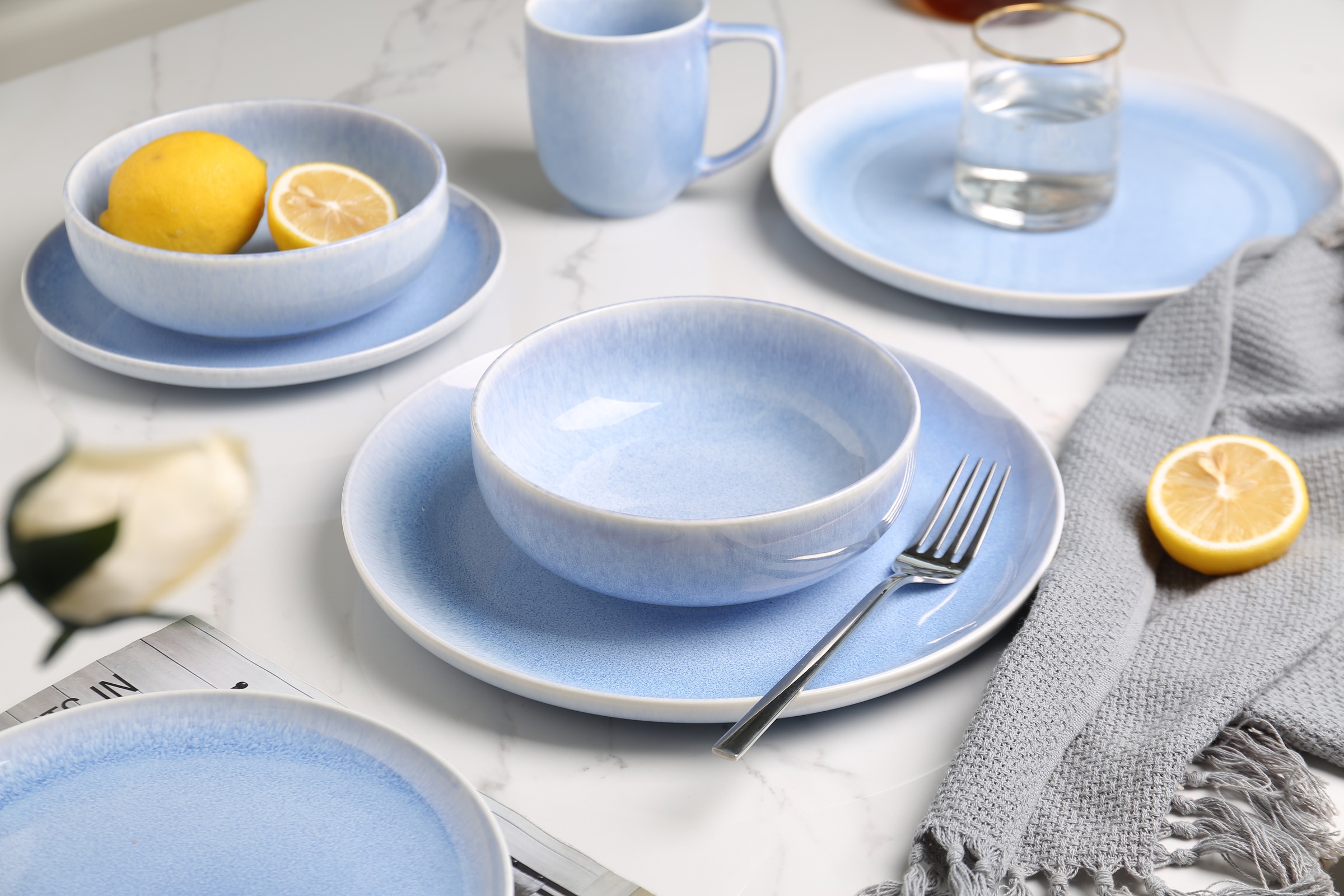 my home Geschirr-Set "Fyns, mit Reaktivglasur" spülmaschinenfest und mikrow günstig online kaufen
