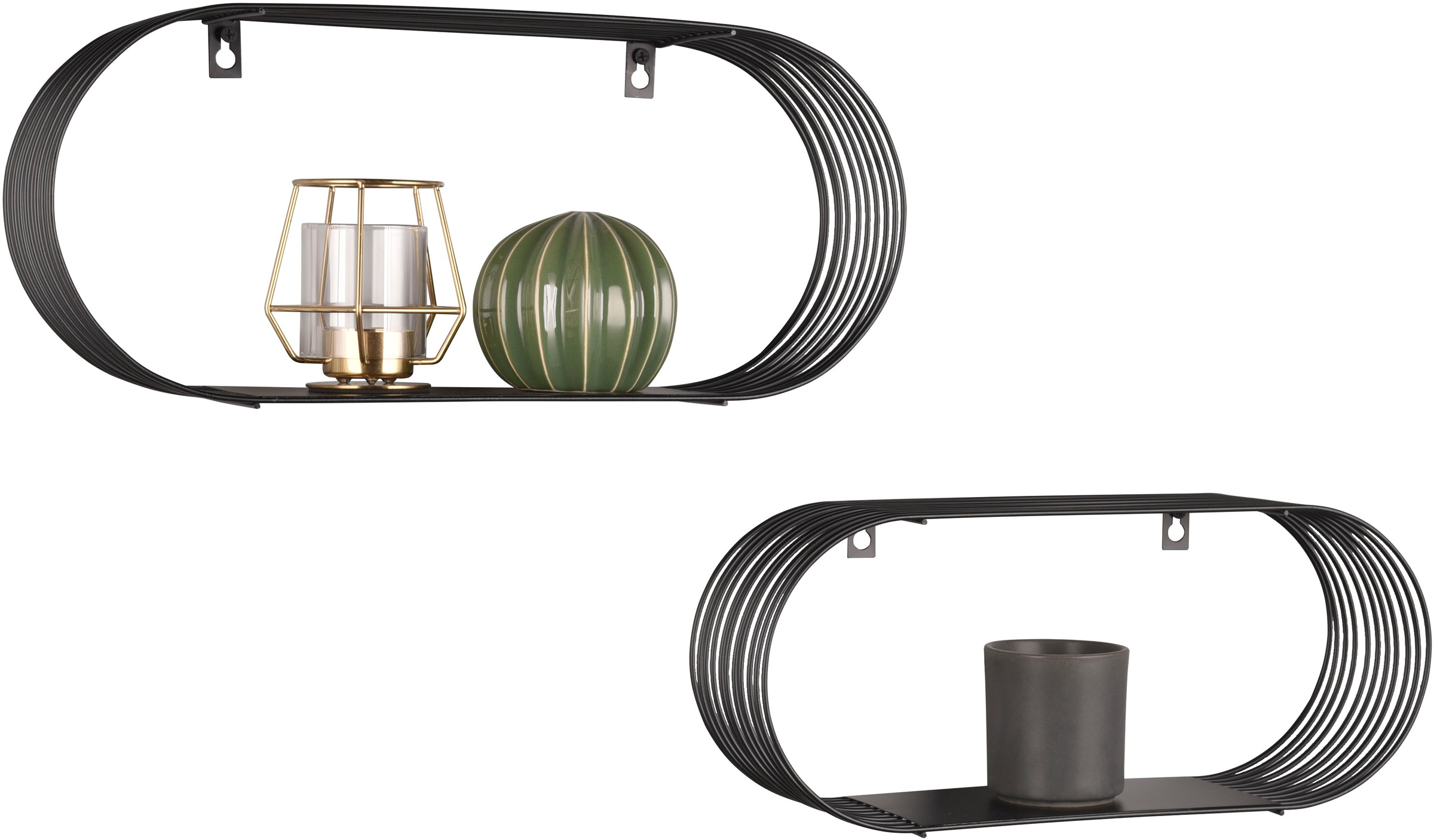 MIRRORS AND MORE Wandregal "Joyce" Set, 2 Stk. tlg. Mit Metallstreben, Wand günstig online kaufen
