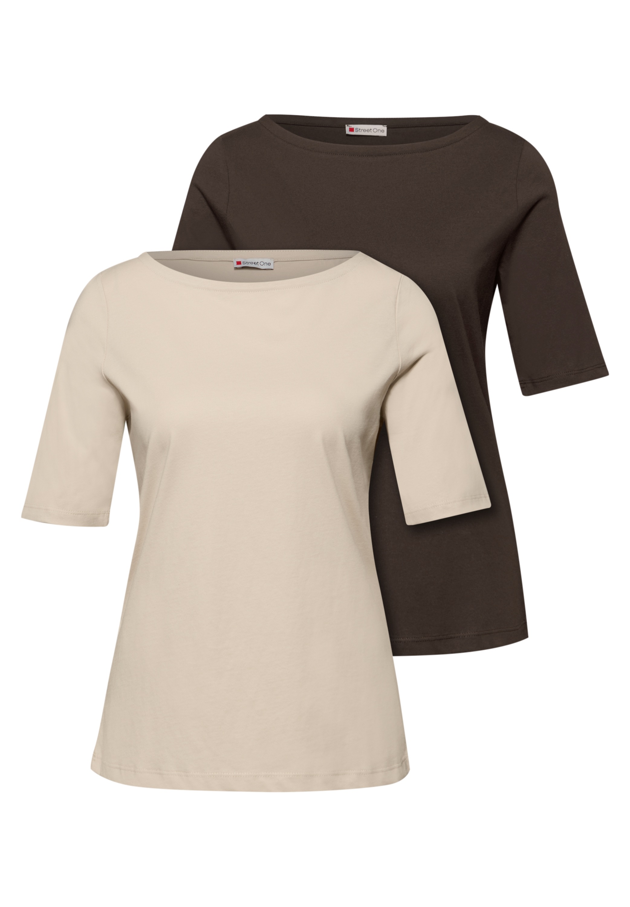 STREET ONE T-Shirt mit U-Boot-Ausschnitt