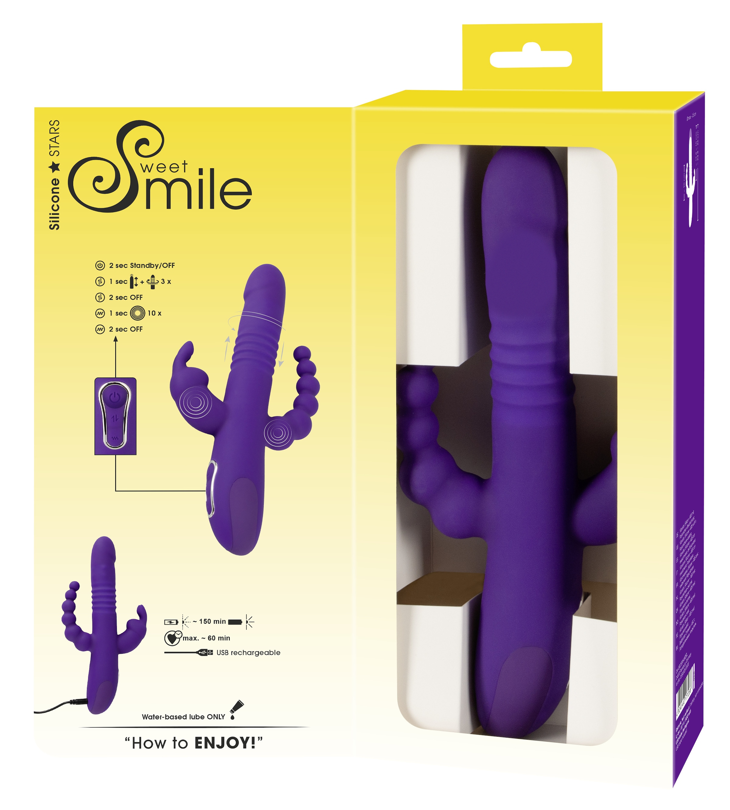Sweet Smile Vibrator »Vib mit Stoßfunktion und Klitorisreizer Thrusting Pearl Triple«