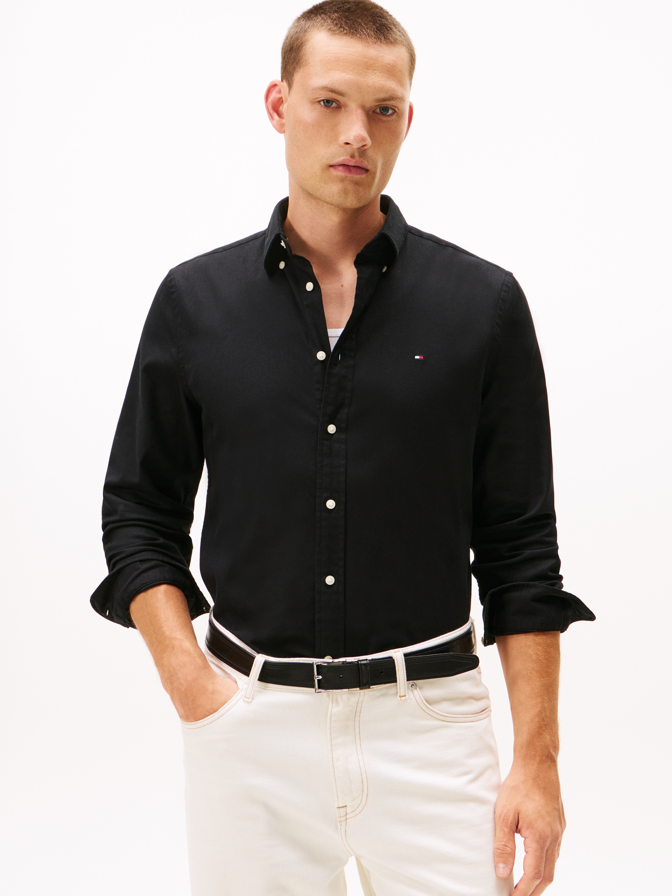 Tommy Hilfiger Langarmhemd "FLEX FLANNEL SOLID SHIRT" Regular fit günstig online kaufen