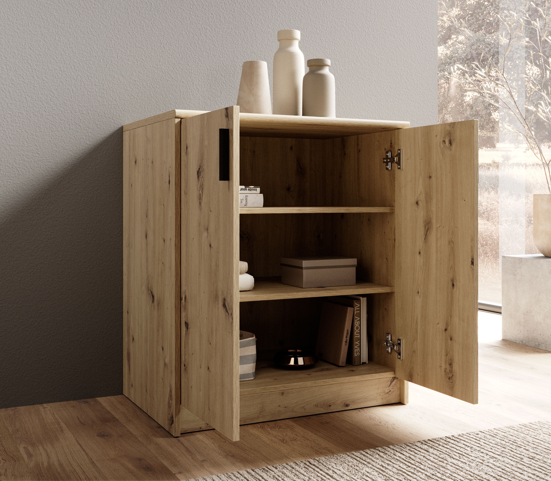 HBZ Sideboard »Nelly Kommode, BxHxT 74x86x50cm«, (1 St.), Breite 74cm, Einlegeböden verstellbar, foliert