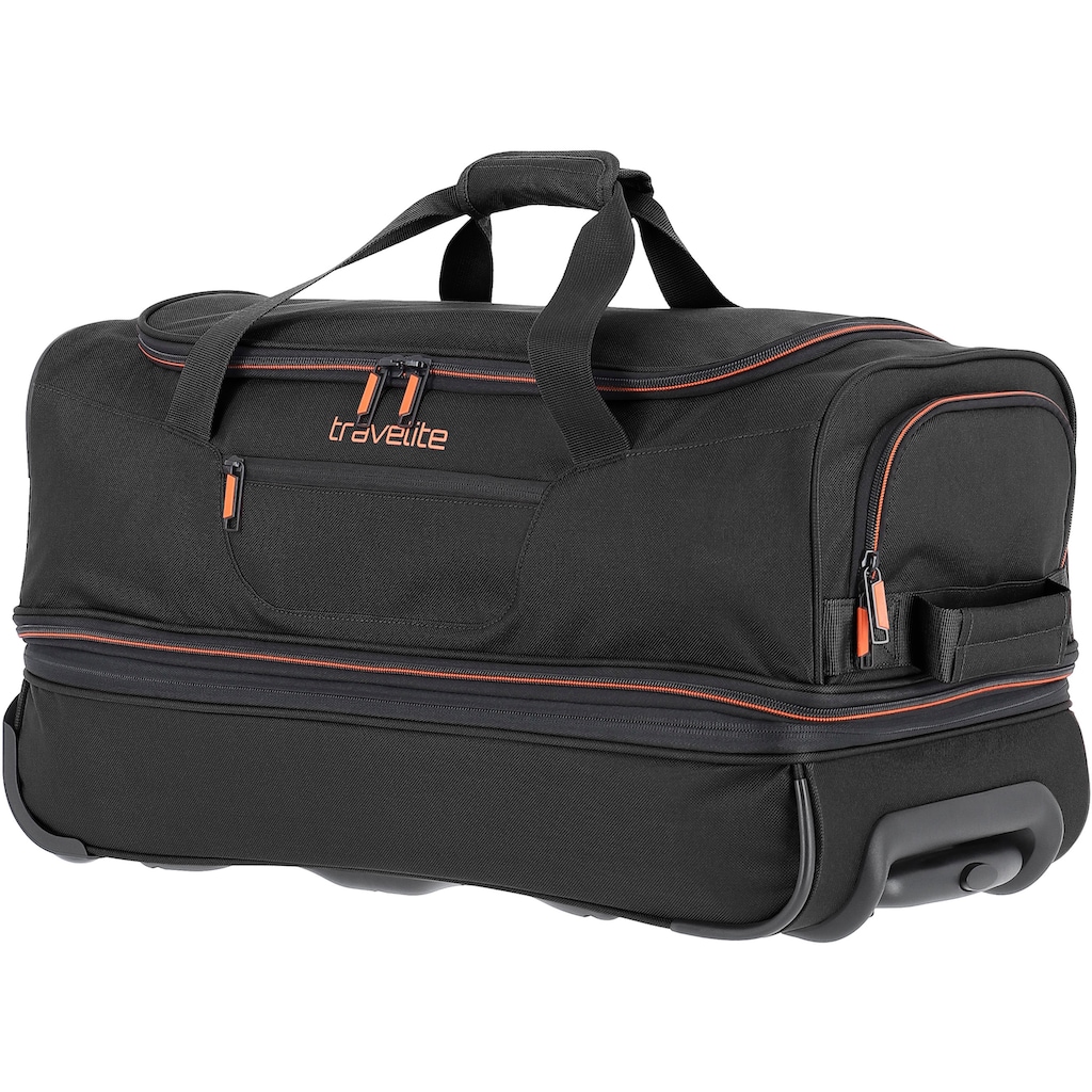 travelite Reisetasche »Basics, 55 cm«, Duffle Bag Sporttasche mit Trolleyfunktion und Volumenerweiterung