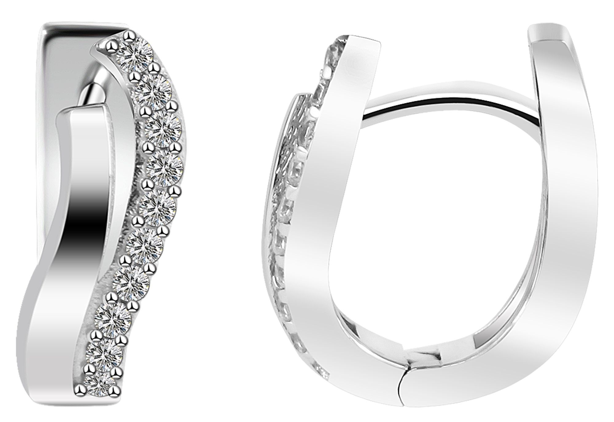 Adelia´s Klappcreolen "Damen Ohrringe – Klappcreole aus 925 Silber mit Zirk günstig online kaufen