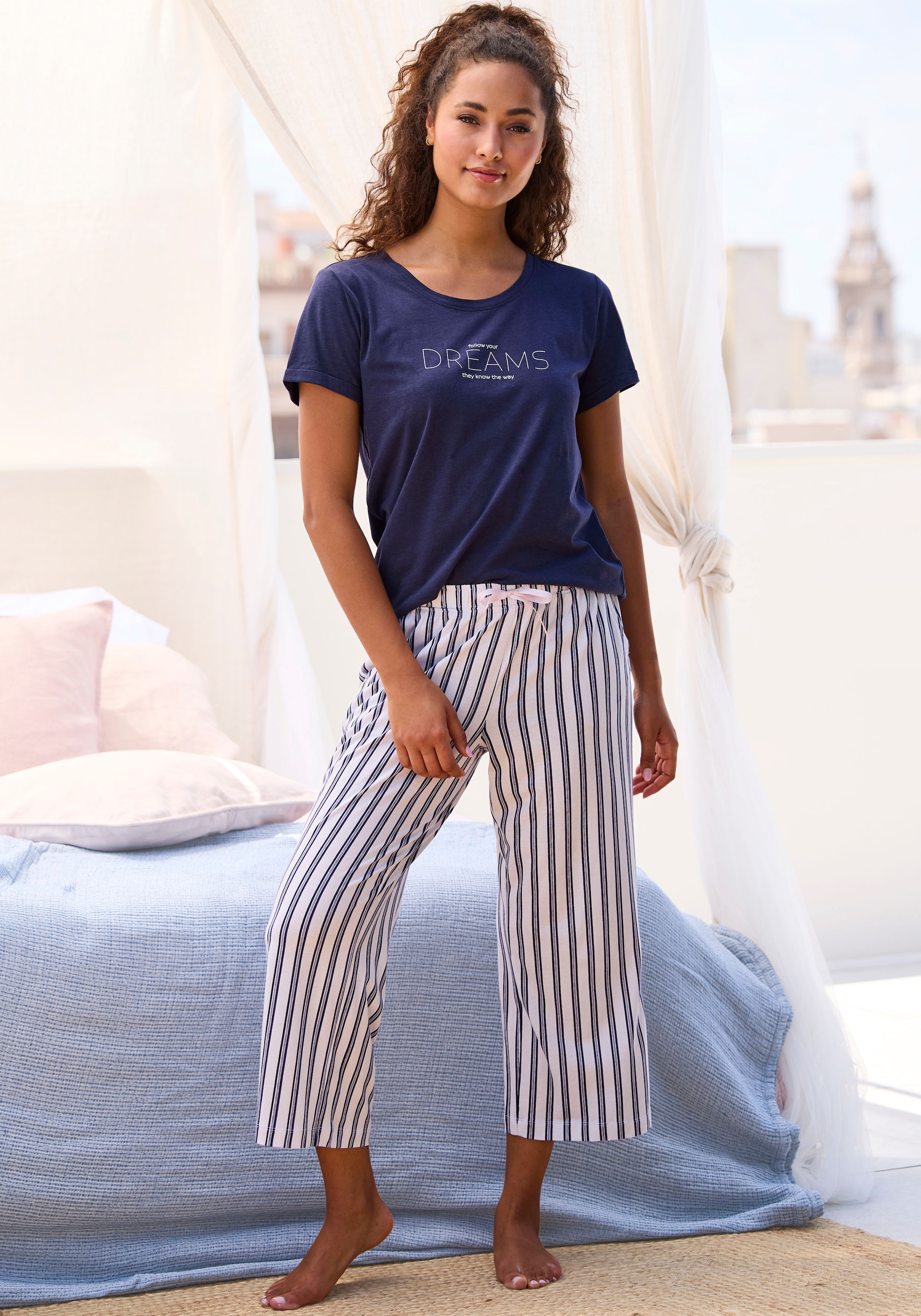 s.Oliver Pyjamaoberteil 1-teilig, mit Frontdruck günstig online kaufen