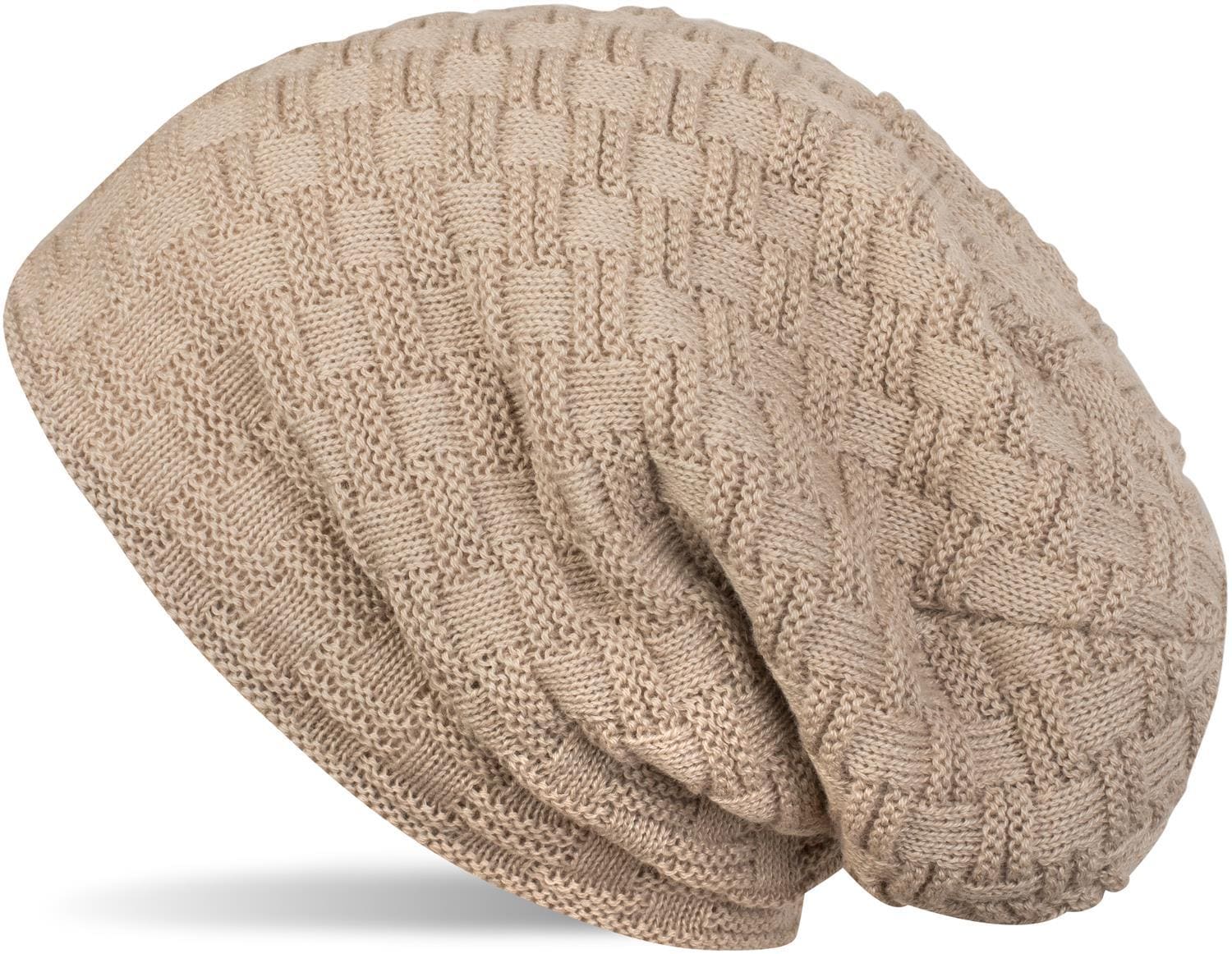 styleBREAKER Strickmütze "Feinstrick Beanie mit Flecht Muster und Teddyfleece" 1 Stk.
