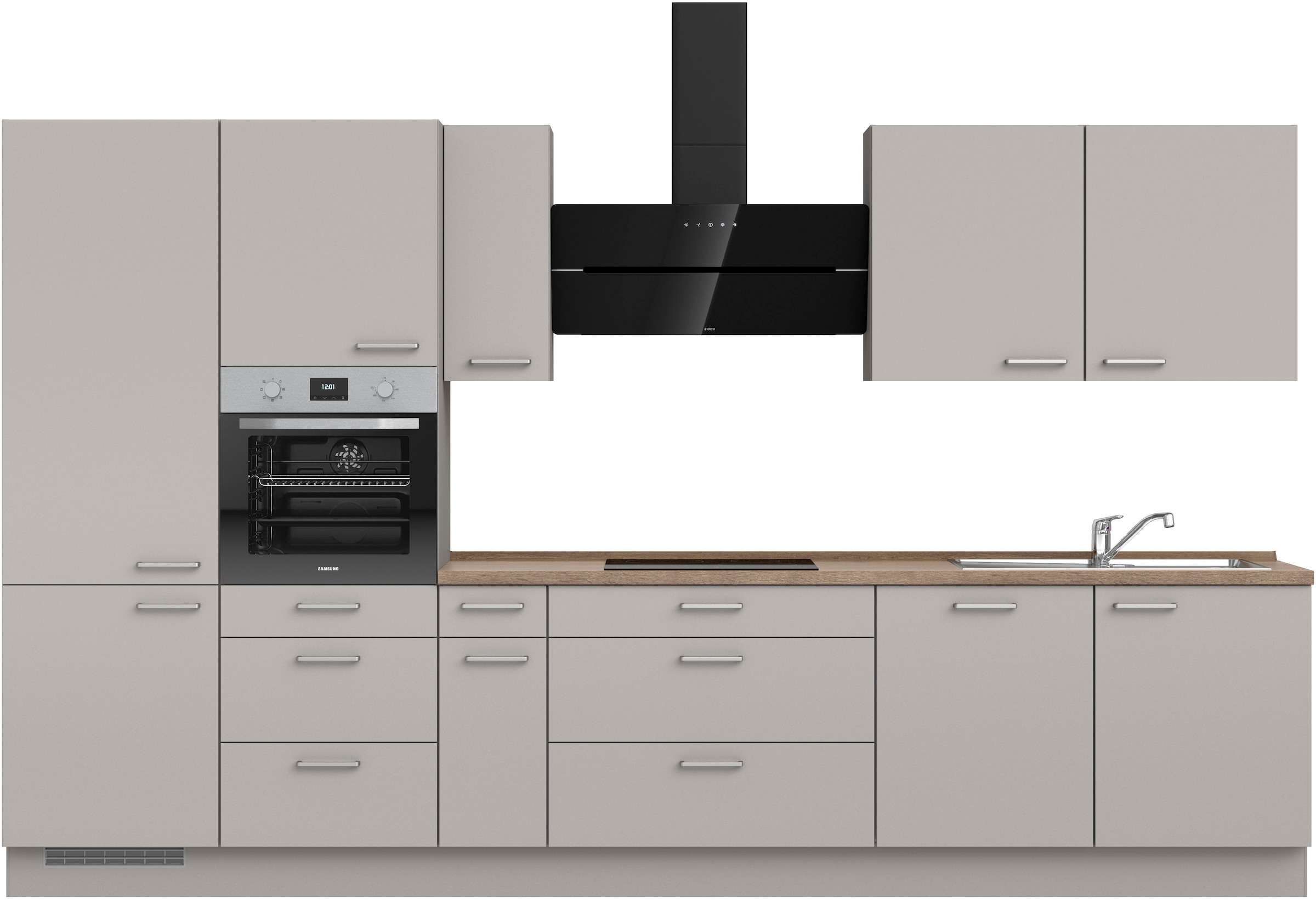 nobilia Küchenzeile ""Touch II", NEU: individuell anpassbar mit gratis Profi-Beratung" vormontiert, Breite 360 cm, Ausrichtung wählbar, wahlw. mit E-Geräten