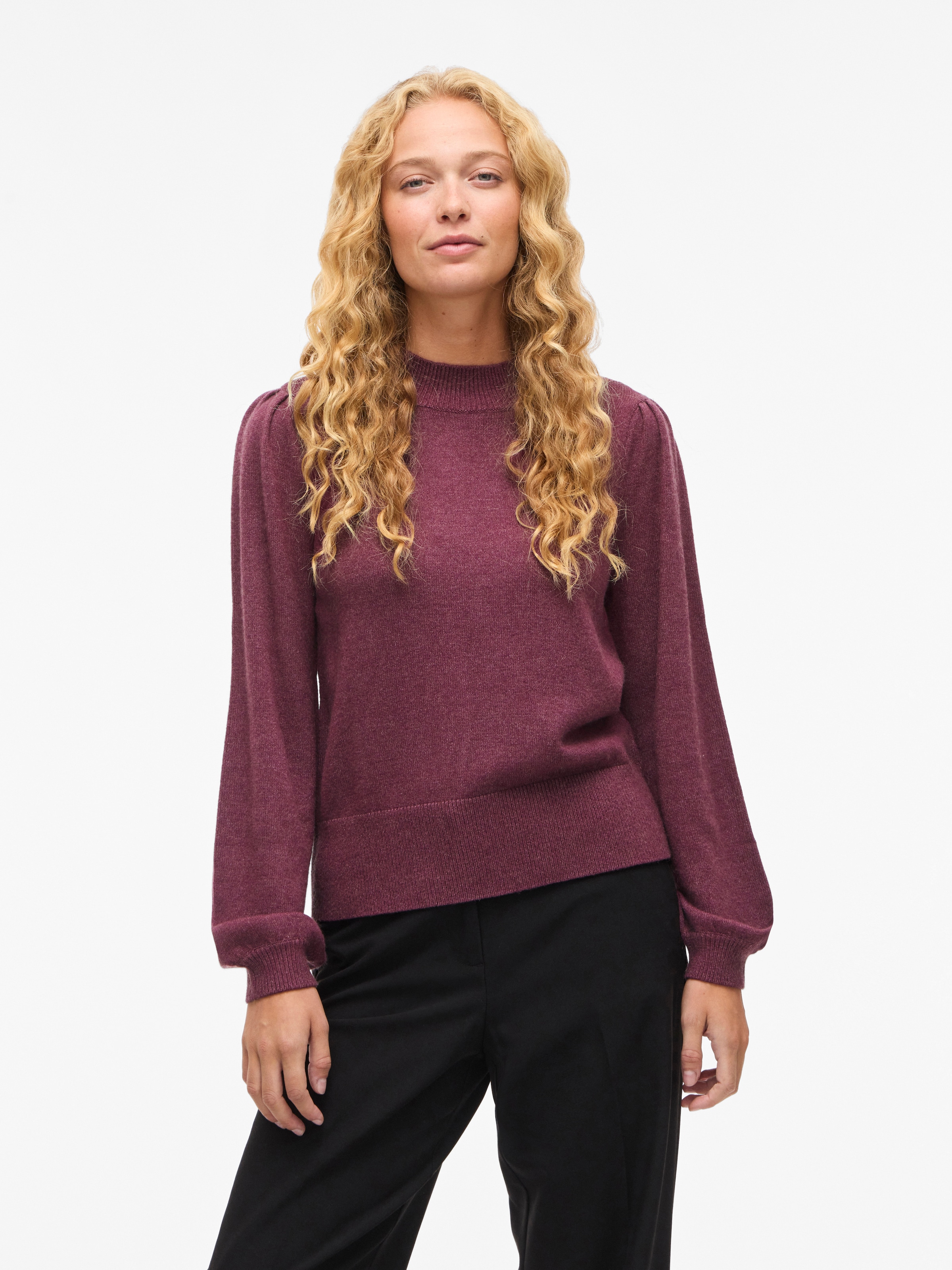 Vila Rundhalspullover "VIRIL TURTLE-NK BALLOON L/S TOP - NOOS" günstig online kaufen