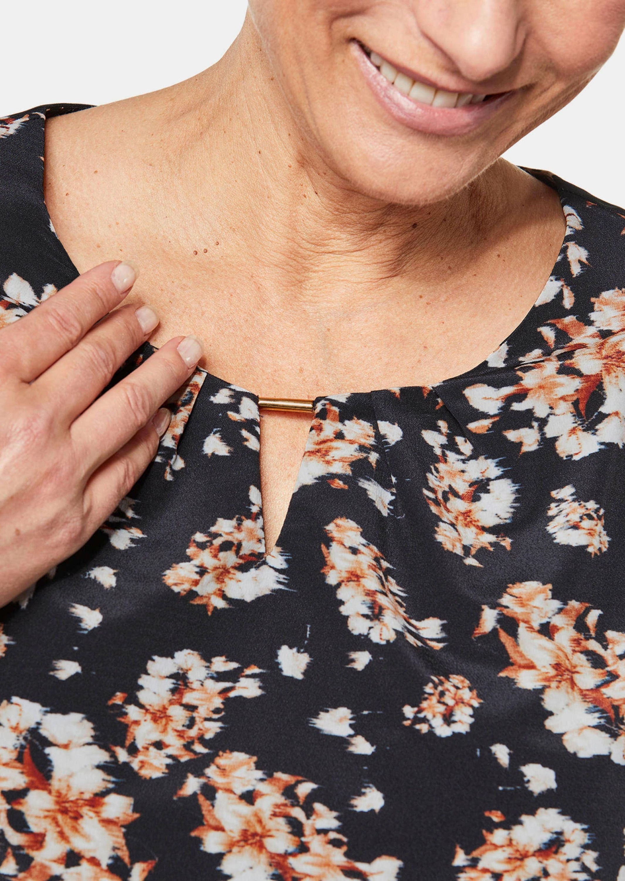 GOLDNER Druckbluse »Druckbluse Bluse mit Blumendruck«