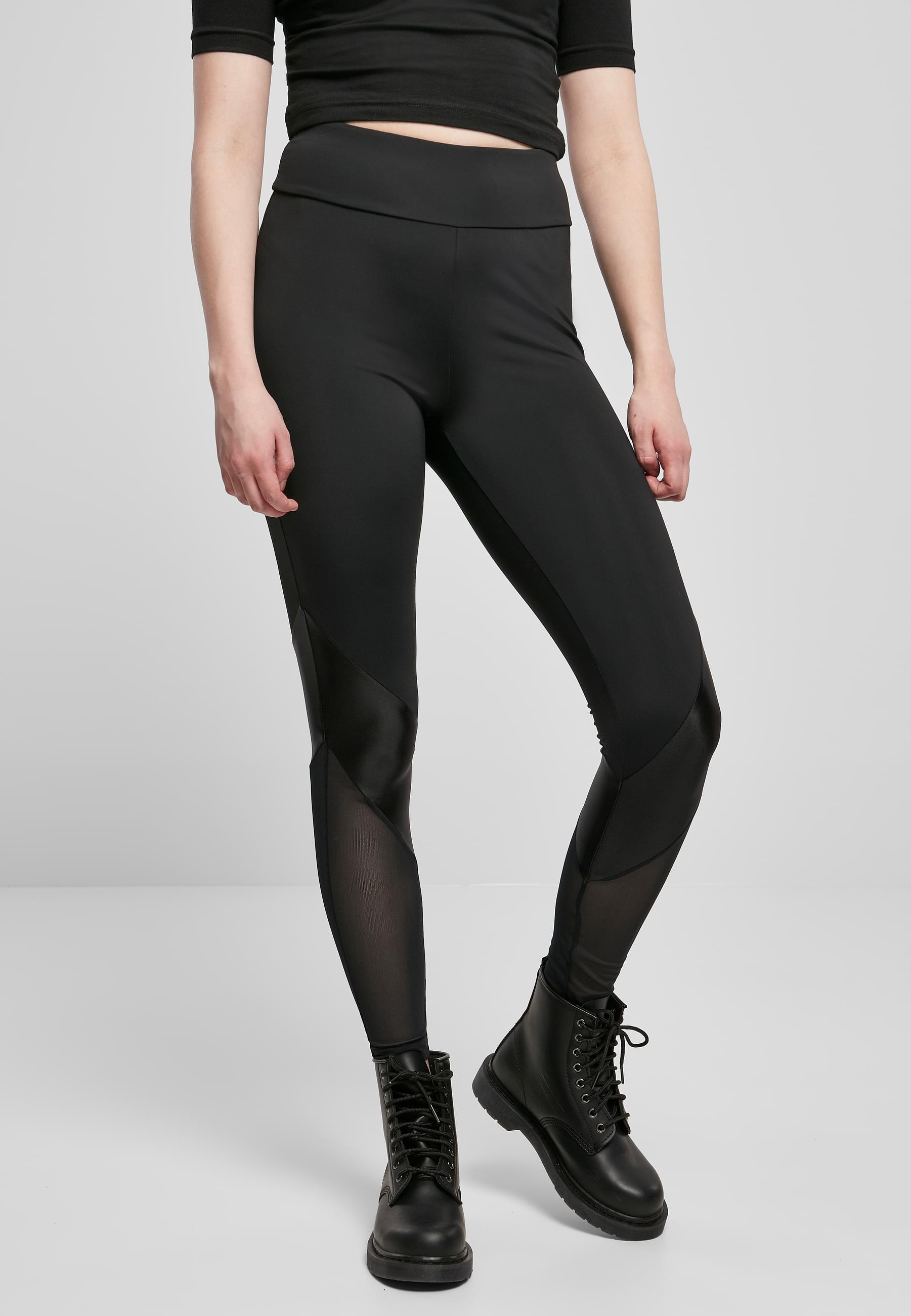 URBAN CLASSICS Leggings »Urban Classics Damen Ladies Highwaist Mixed Tech Leggings«, (1 tlg.)