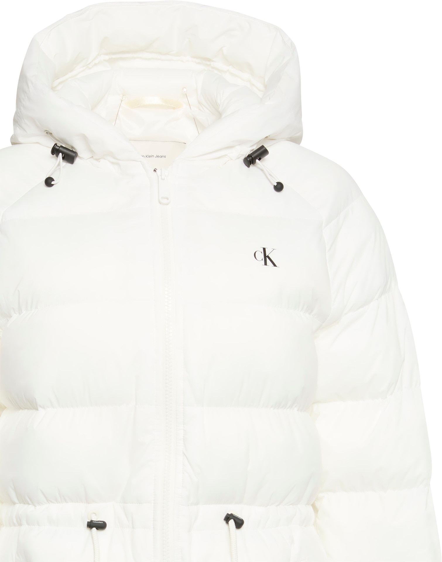 Calvin Klein Jeans Steppmantel »LGHTWGHT LG MD LNGTH«, Mit Rundhalsausschnitt