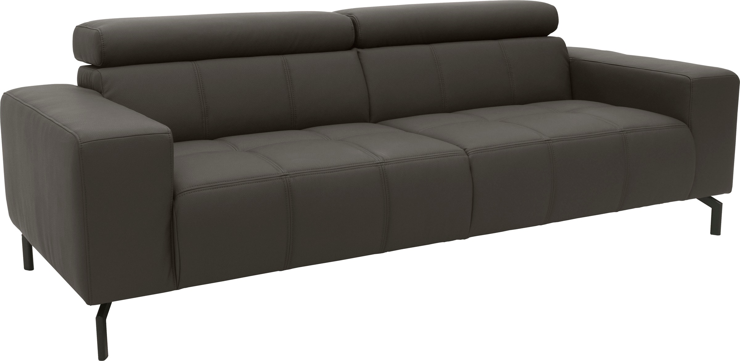 DOMO collection 2,5-Sitzer »Cunelli zeitlos und elegant, moderne Sitznähte als Designelement,«, wahlweise mit 6-fach verstellbaren Kopfteilen, fester Sitzkomfort