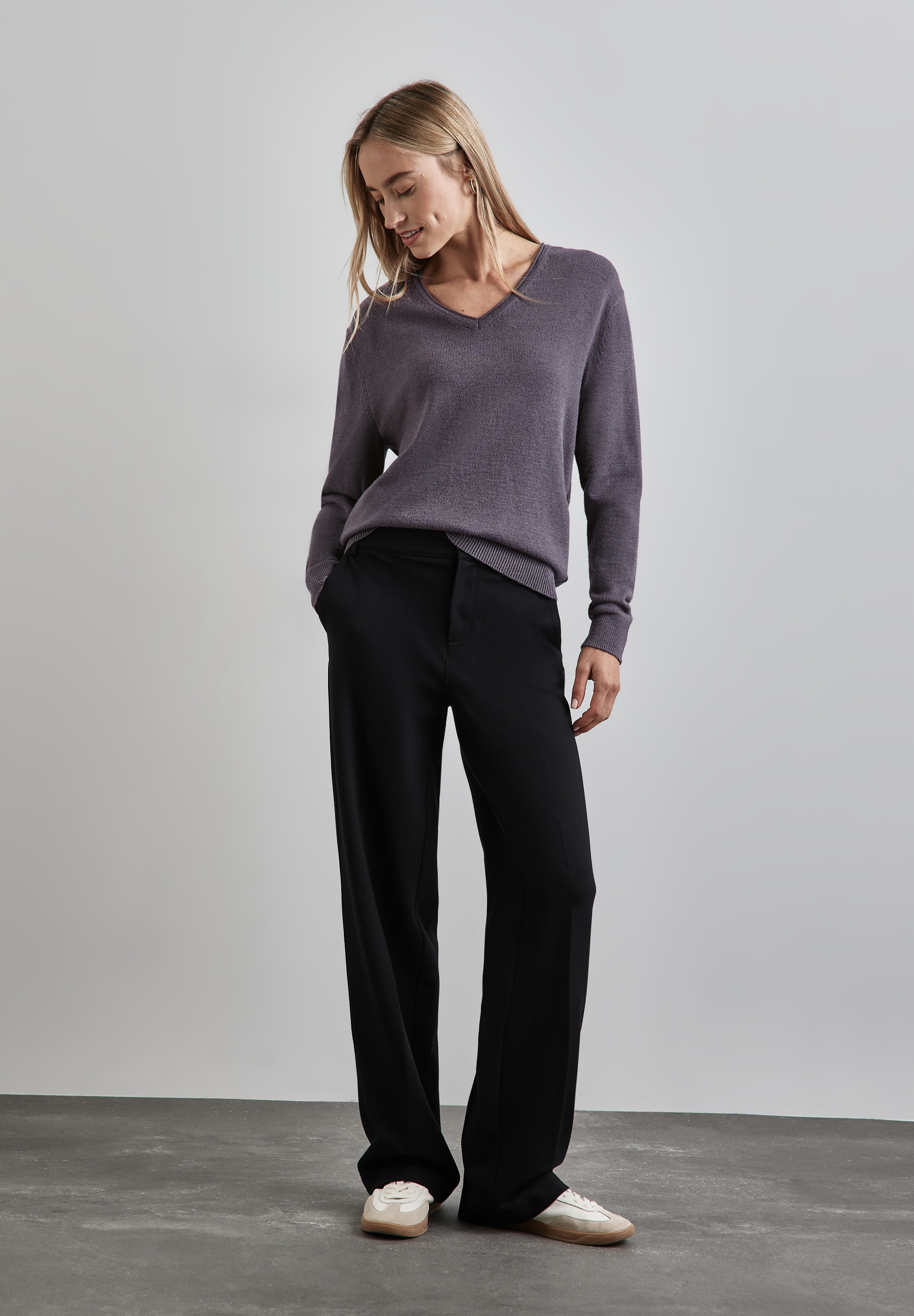 STREET ONE Strickpullover, mit V-Ausschnitt
