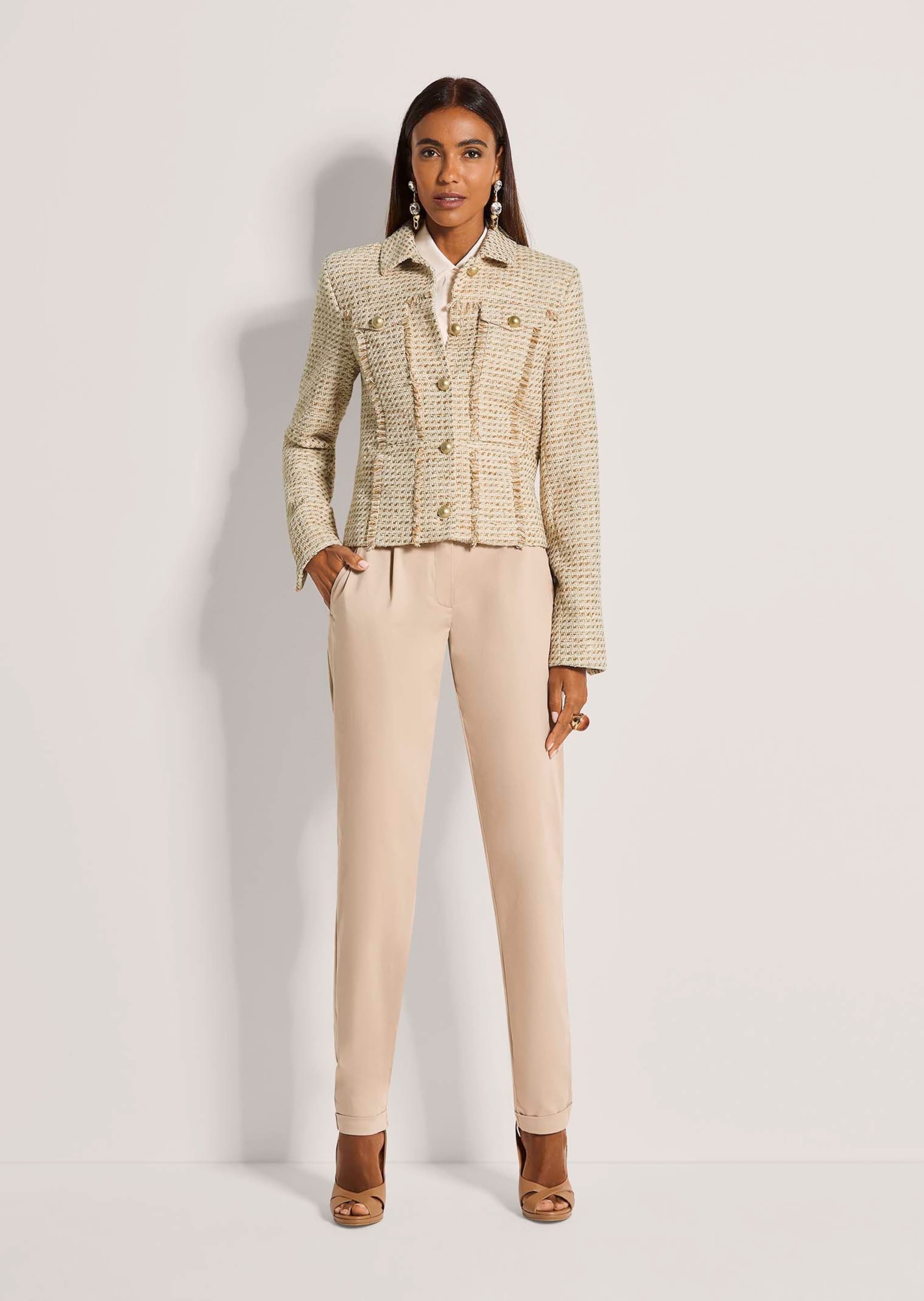 MADELEINE Jackenblazer "Tweedblazer Baumwolljacke mit Fransendetails" günstig online kaufen