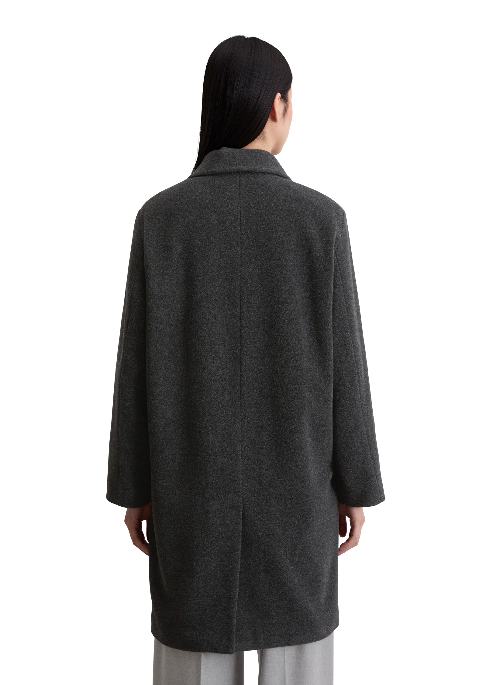 Marc O'Polo Wollmantel regular fit aus Wolle-Mix, ungefüttert, Schaumschlitz hinten