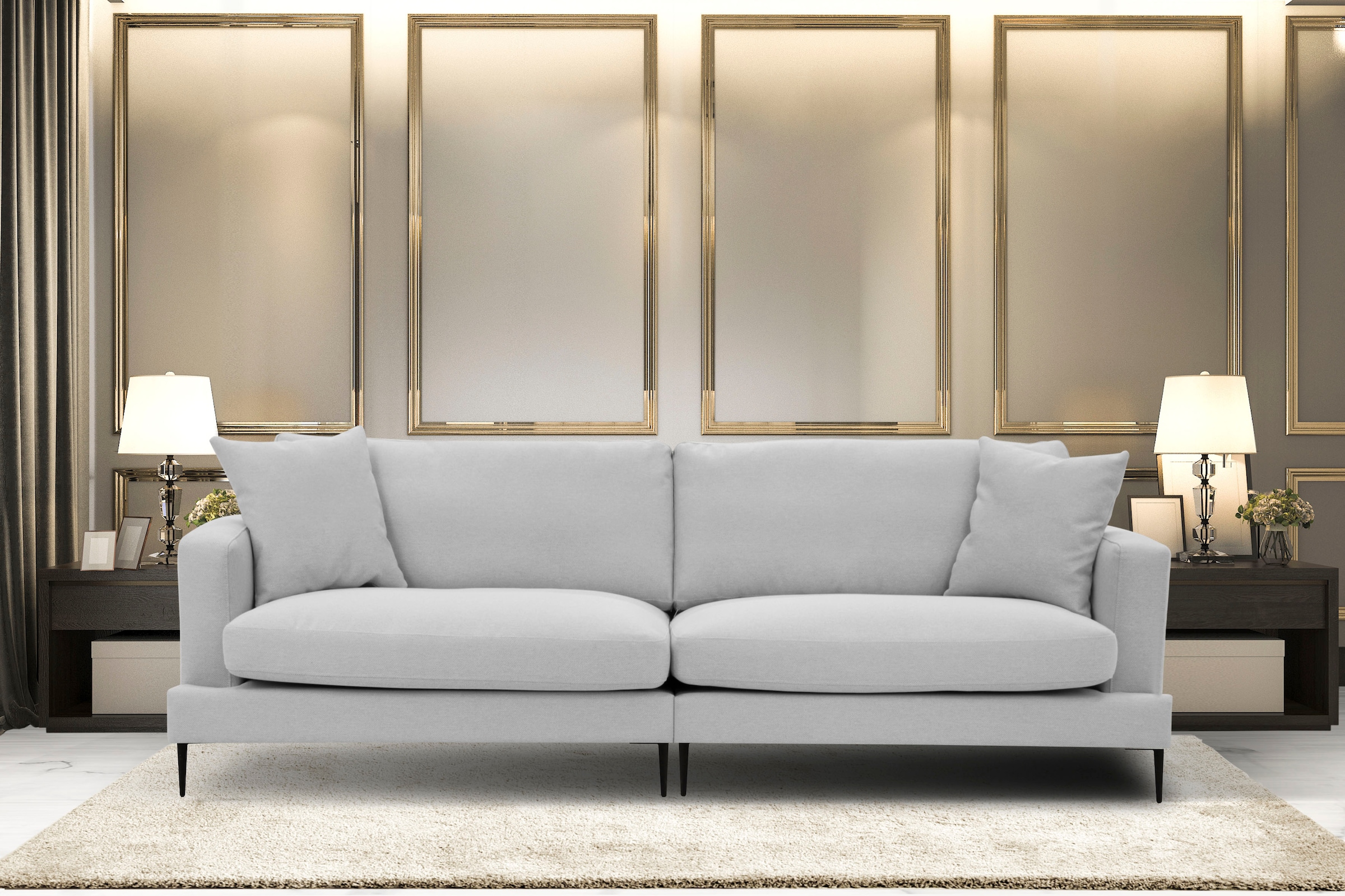 Leonique Big-Sofa "Cozy elegantes Designsofa, Maße B/T/H: 252/97/80 cm", mi günstig online kaufen