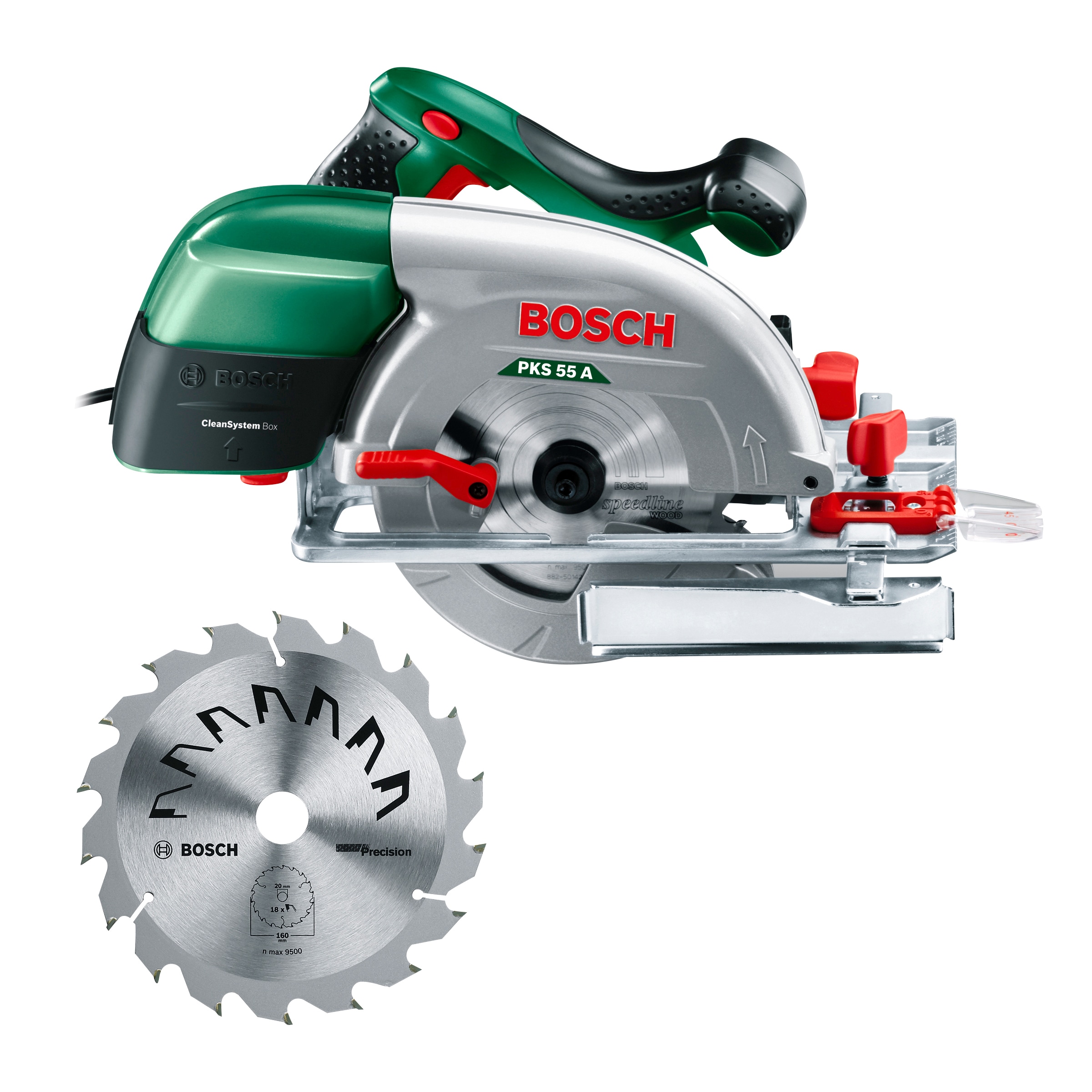 Bosch Home & Garden Handkreissäge "PKS 55 A", 230 V, 160 mm, inkl. HM-Sägeblatt Speedline Wood