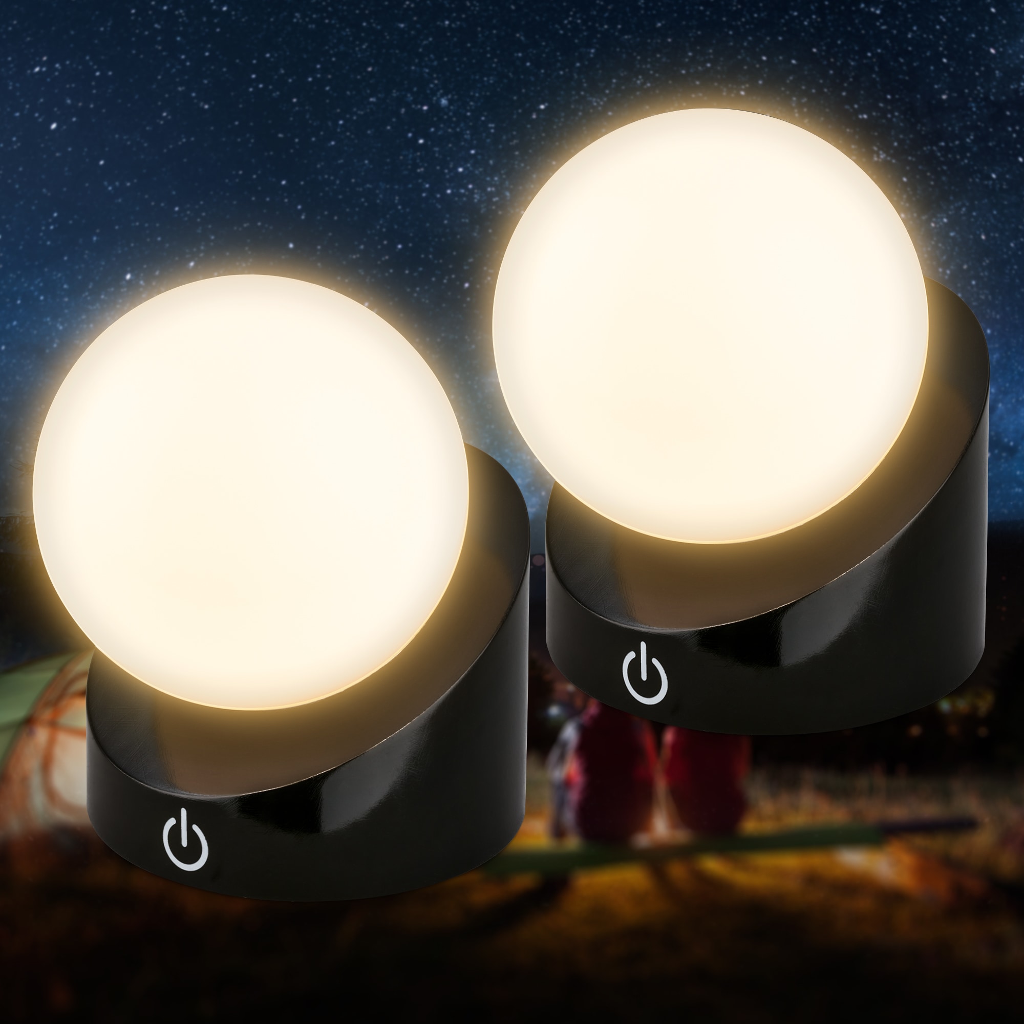 Briloner Leuchten LED Außen-Tischleuchte »SORA« LED-Board 2 Stk. Warmweiß kabellos 10x8x9cm Schwarz 2W Kinderzimmer Flur Outdoor Aussen 2er-Set