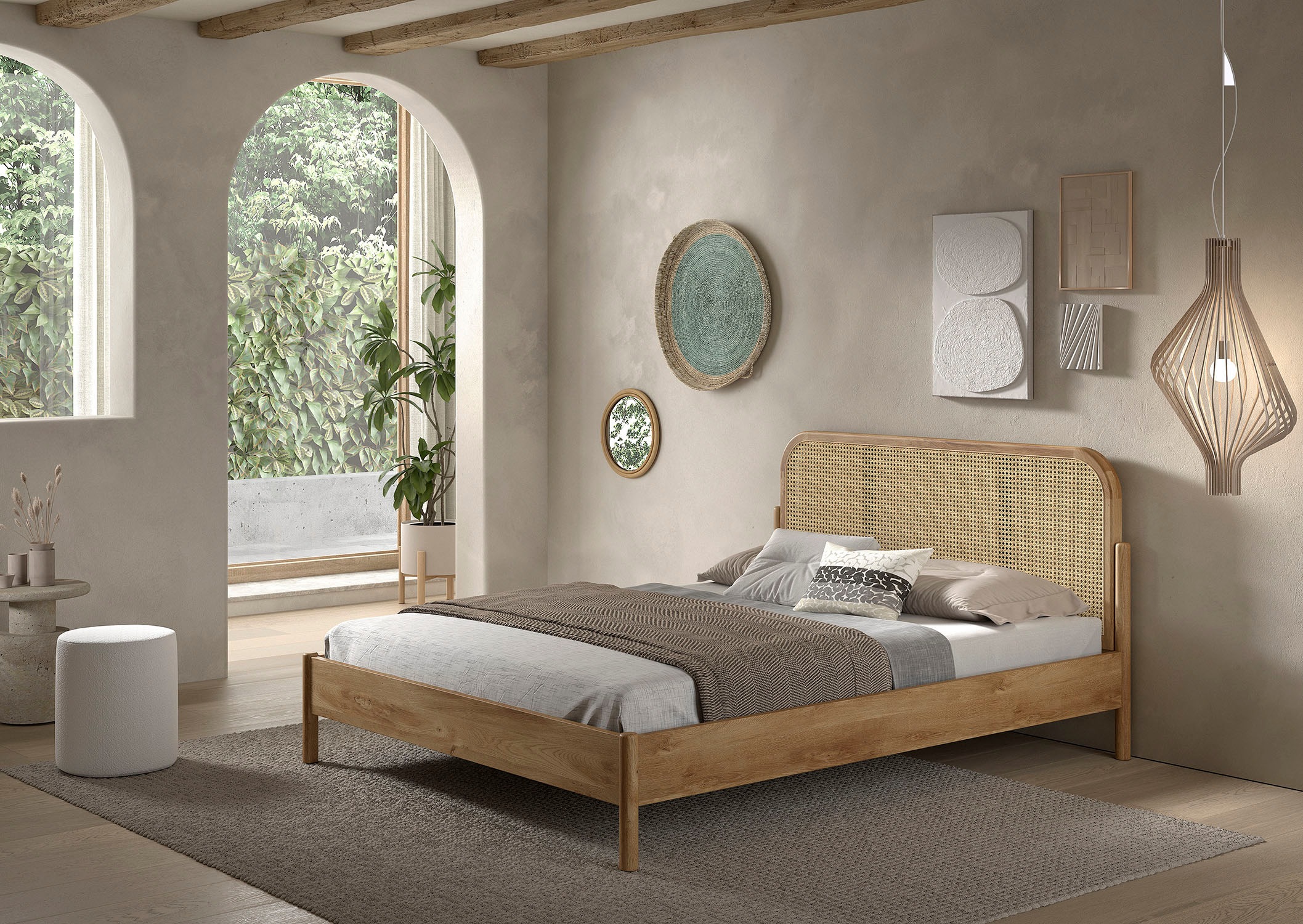Home affaire Bettgestell "mit massiven Bettpfosten und furnierten Bettseite günstig online kaufen