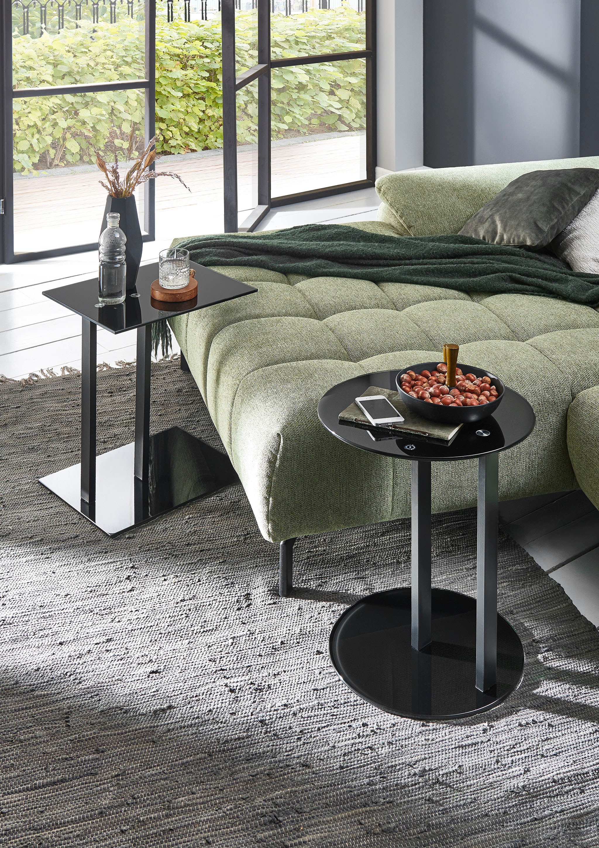 Table d'Appoint Design "Epox" 50cm Noir