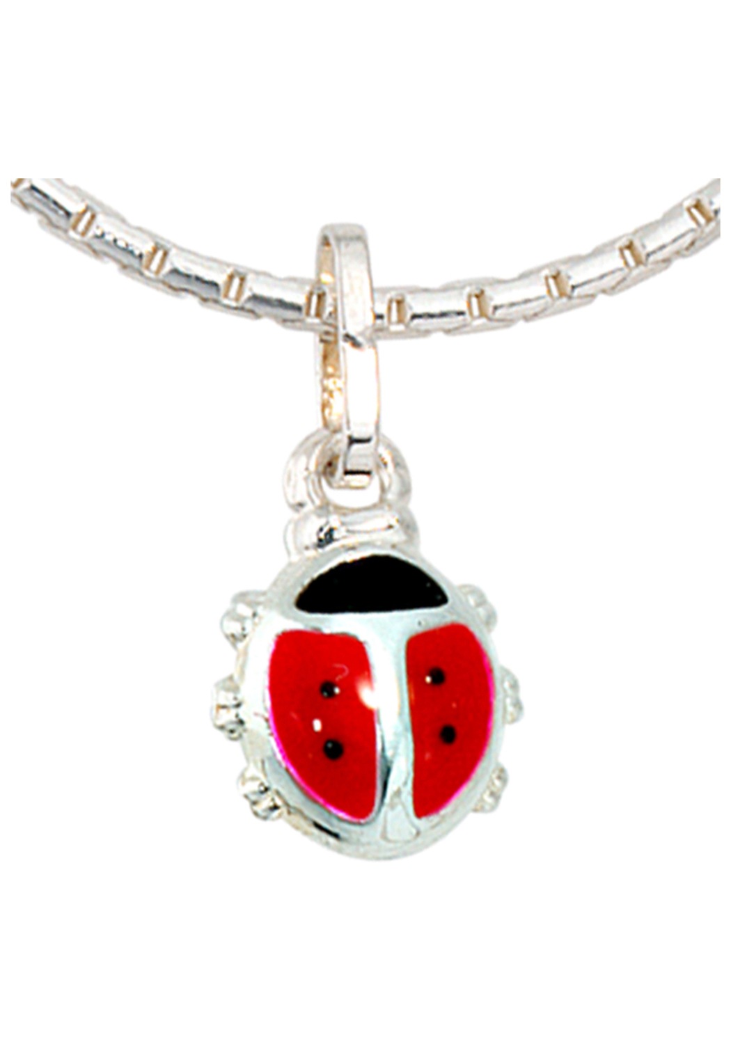 JOBO Kettenanhänger »Anhänger Marienkäfer 10 mm«  925 Silber rhodiniert
