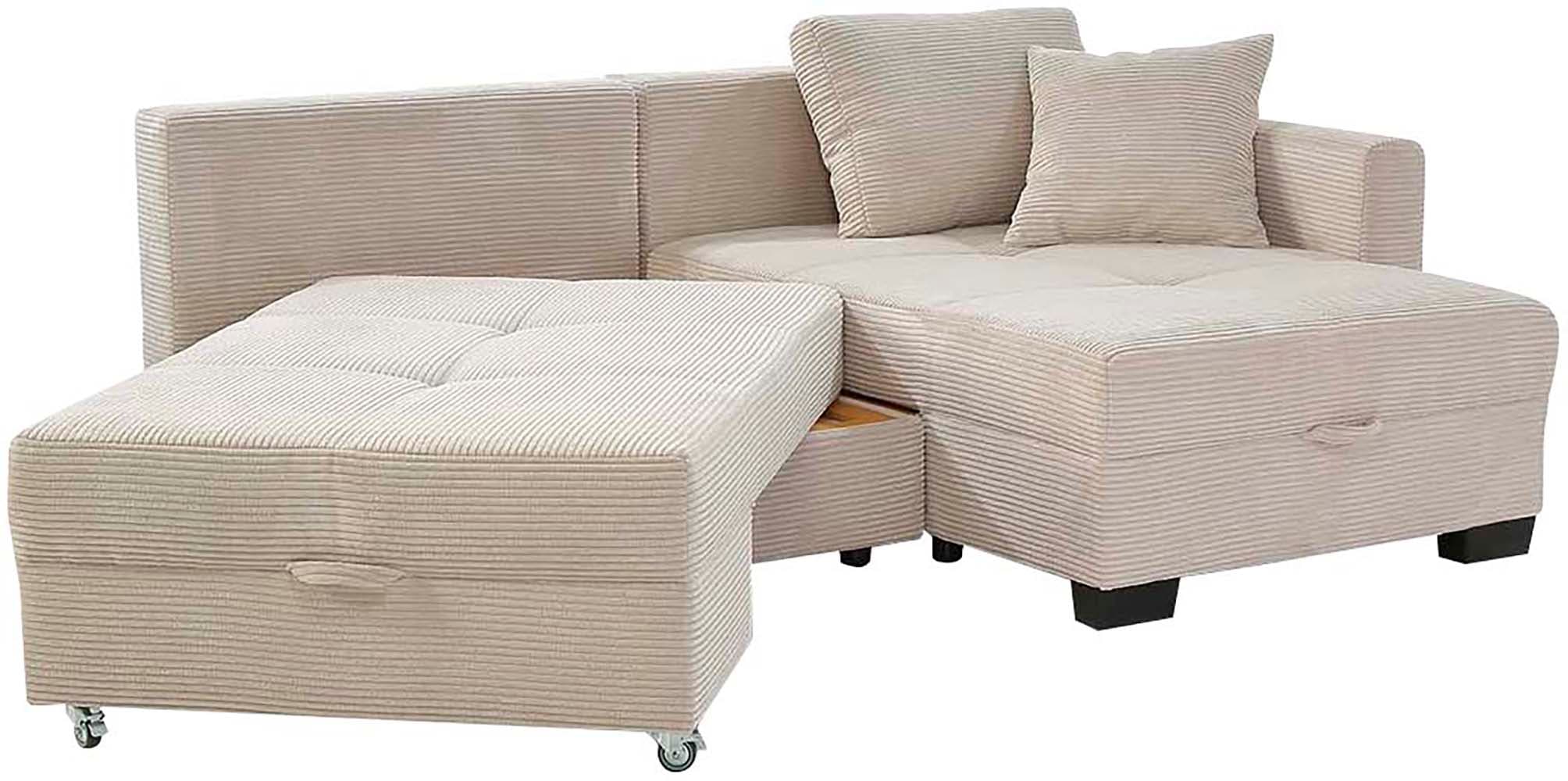 Jockenhöfer Gruppe Ecksofa »Fantasy, Dreh-Schwenk-Ottomane«, inklusive Relax- und Schlaffunktion, Ottomane links/ rechts montierbar
