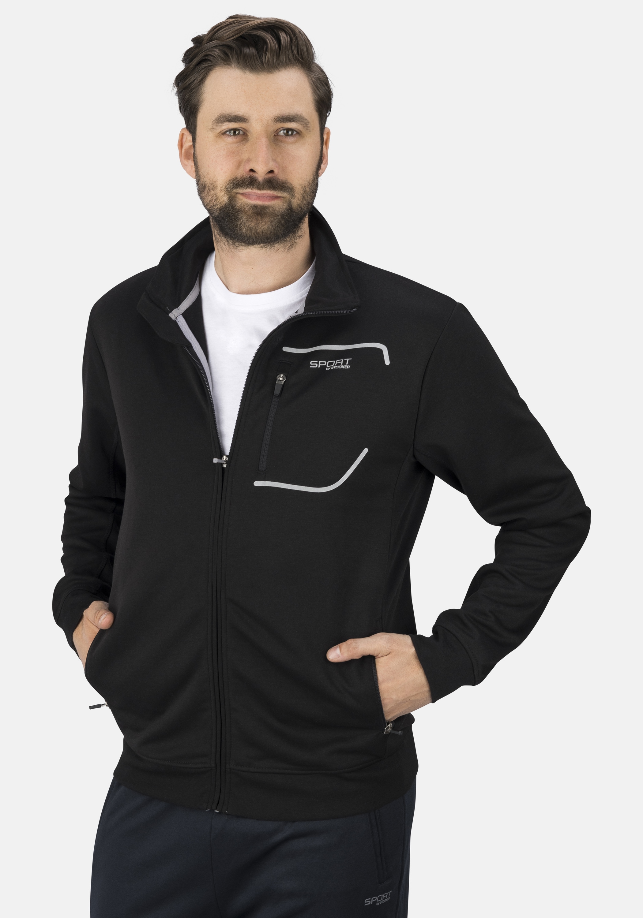 Stooker Men "SIDNEY Sweatjacke Sportjacke" Sportjacke Stehkragen Regular Fit für Herren