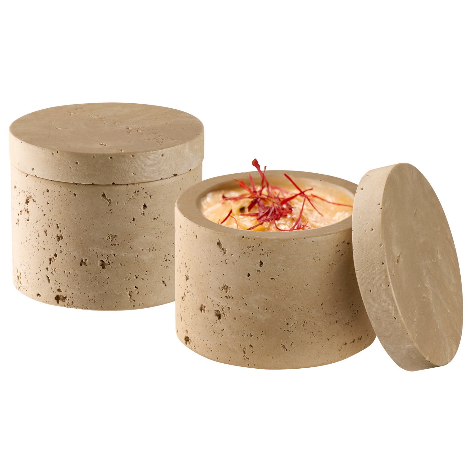 APS Butterdose »2er Set MINERA« Beton, Ø 6 cm, H: 5 cm, 40 ml, Unikat