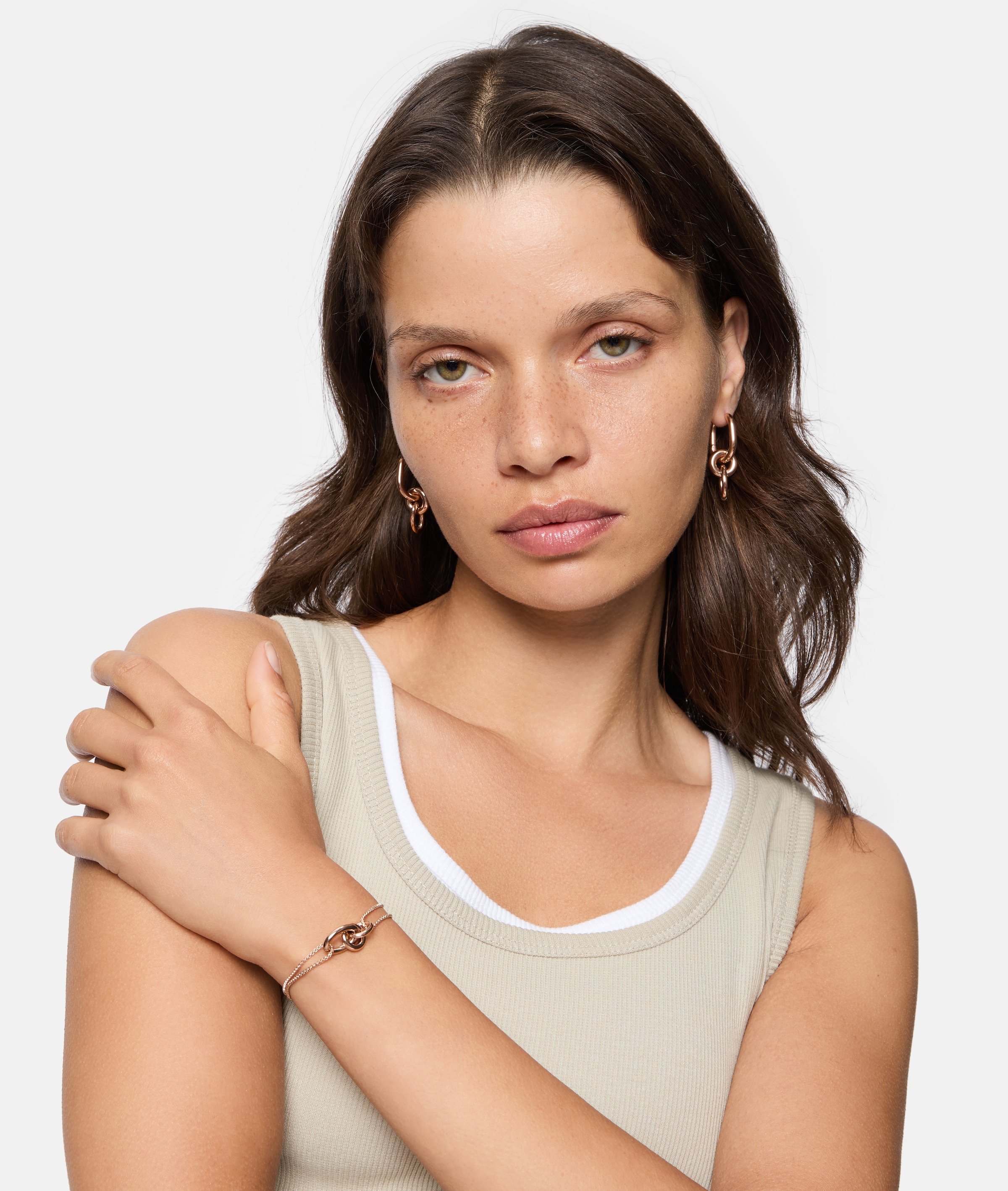 Liebeskind Berlin Paar Creolen »Schmuck Geschenk Edelstahl Ohrringe Modern Knot«, Einhänger abnehmbar