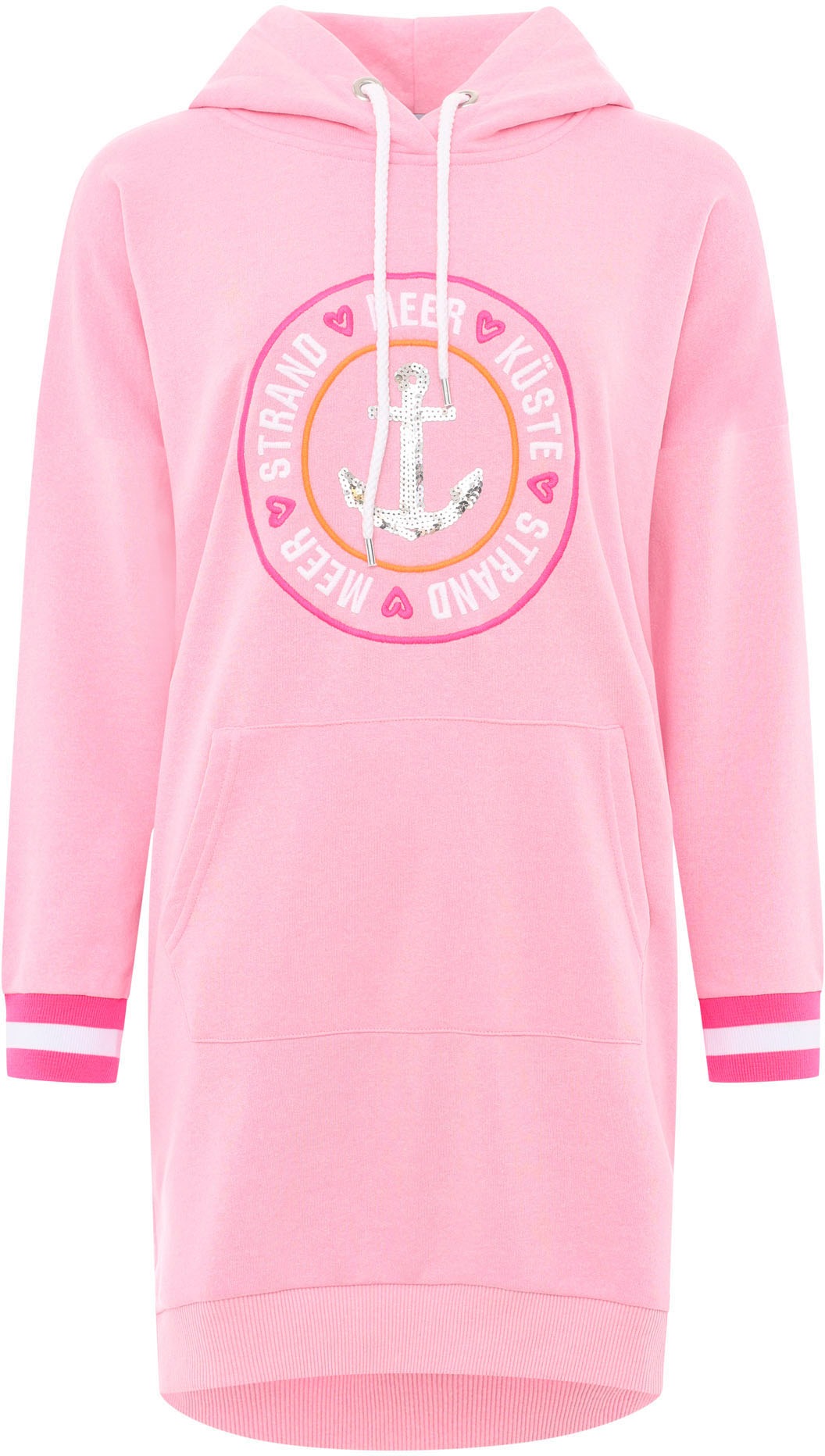 Zwillingsherz Sweatkleid ""Zuhause am Strand"" Kängurutasche mit Kapuze, Kä günstig online kaufen