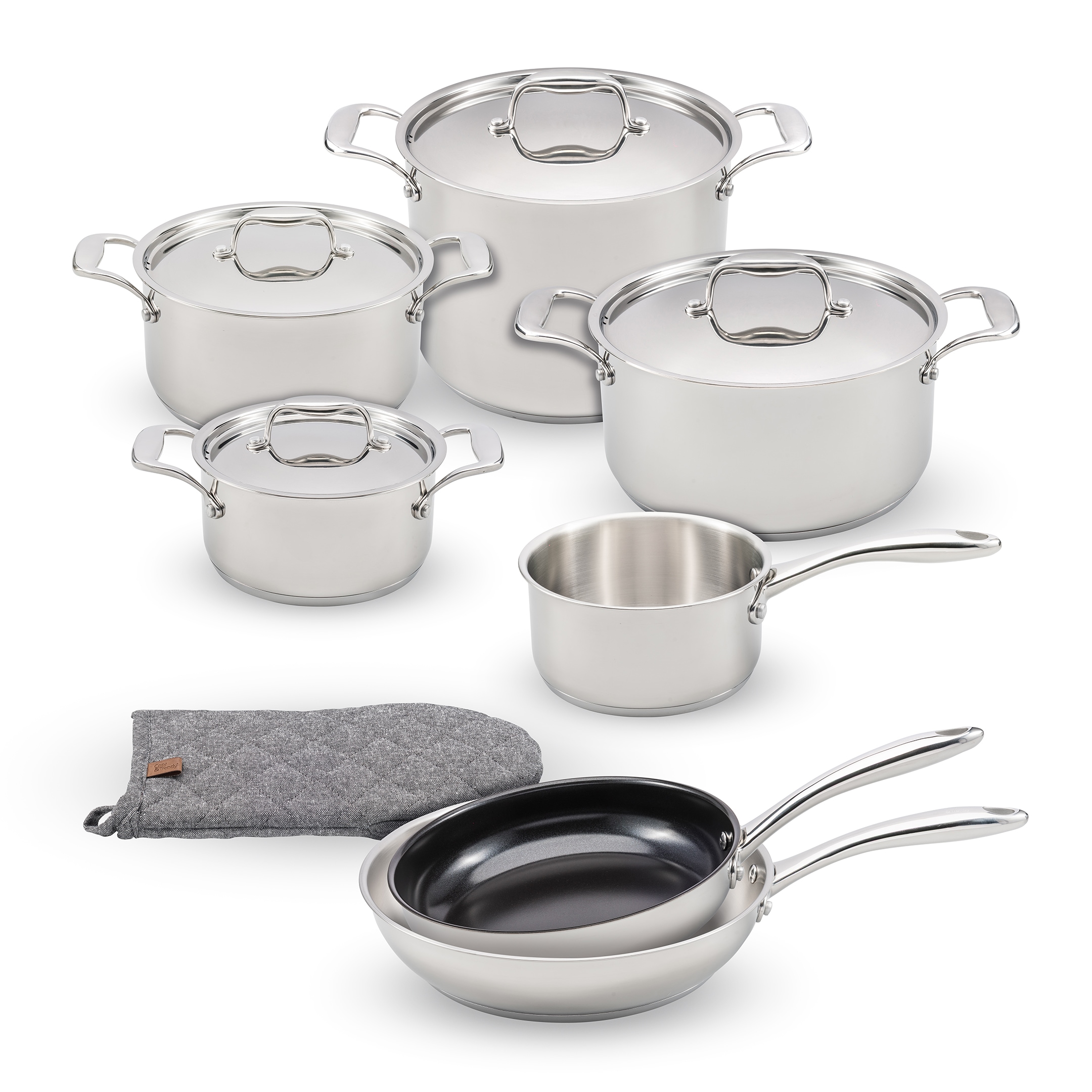Cosy & Trendy Topf-Set "Cosy & Trendy Classic Kochgeschirr-Set" Set, 12 tlg. Aluminium Edelstahl 18/10