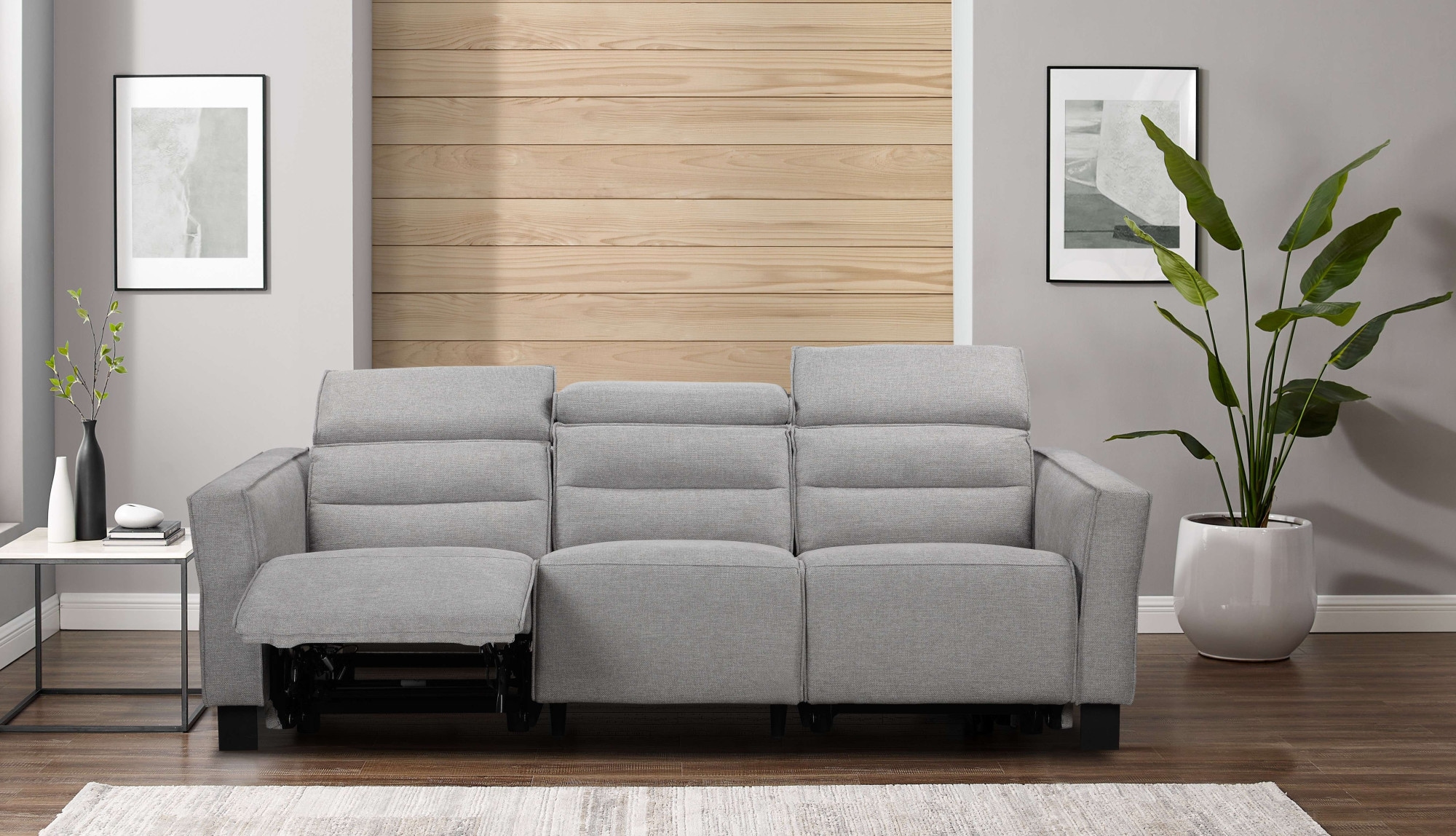 Places of Style 3-Sitzer »Carpari, 224cm, manuelle od. elektrische Relaxfunktion in 2 Sitzen«, mit USB-A/C, Kopfteilverstellung, Echtleder, Kunstleder, Webstoff