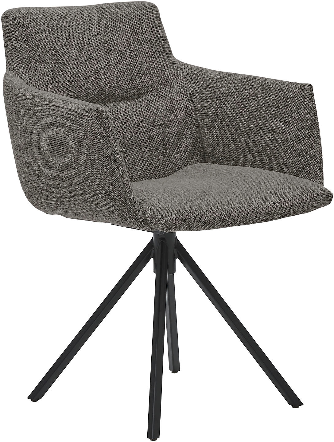 Polsterstuhl MUSTERRING "JustB SP500", grau, 1 Stk., Flachgewebe, drehbar inkl. Rückholfeder, Stühle, Polsterstuhl, mit Armlehne, wahlweise mit Drehfunktion, Stativgestell in schwarz