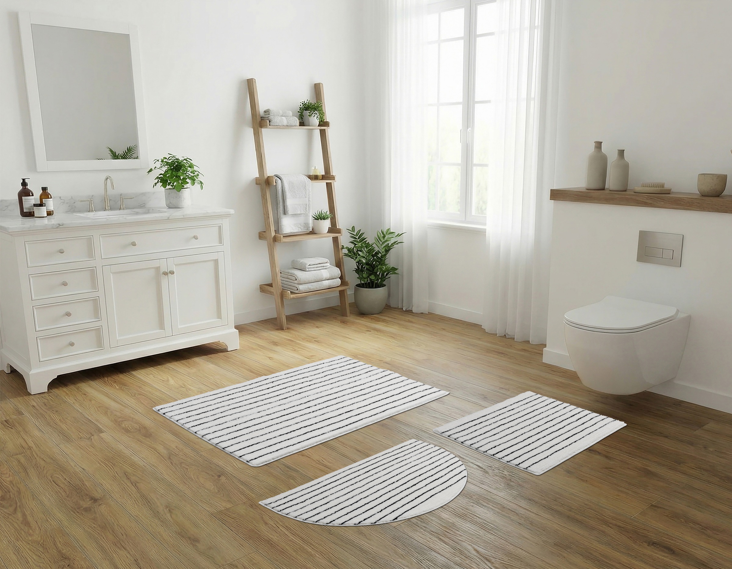 LeGer Home by Lena Gercke Badematte »Tamsin, Badvorleger, Badezimmer Teppich, Duschvorleger« Höhe 10 mm rutschhemmend beschichtet fußbodenheizungsgeeignet | schnell trocknend Streifen, modern