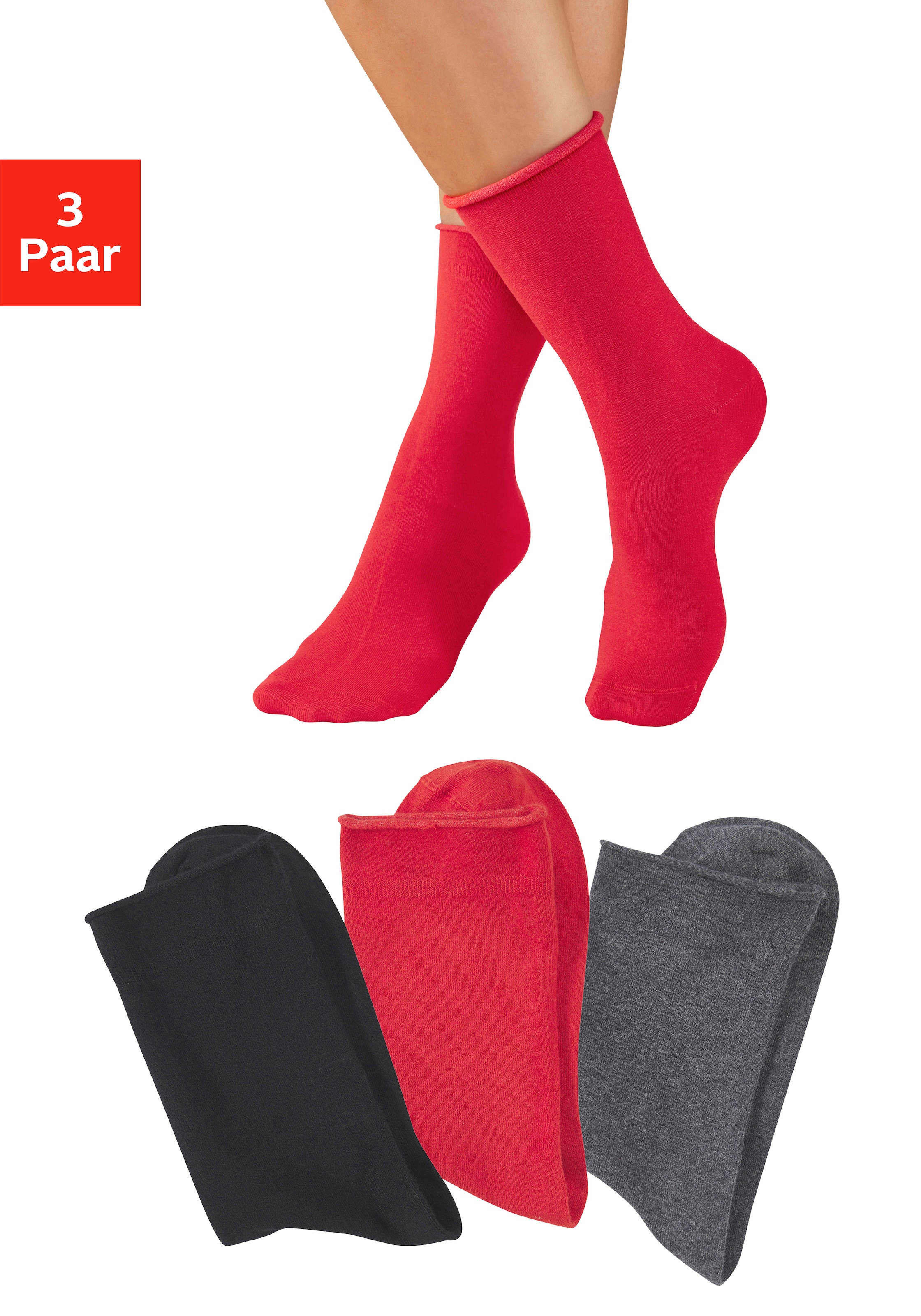 H.I.S Basicsocken Packung, 3 Paar tlg. mit extra weicher Viskose günstig online kaufen