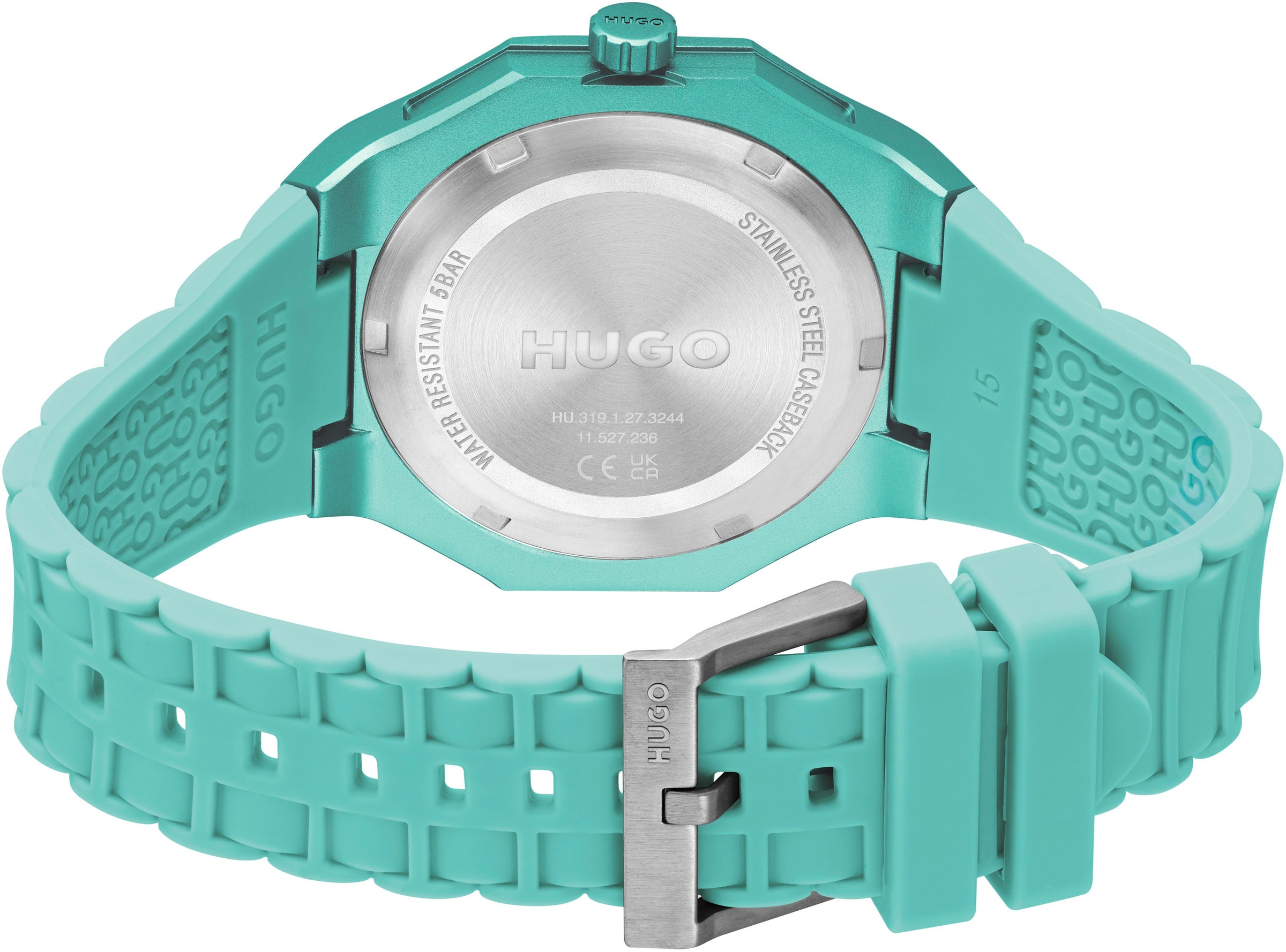 HUGO Quarzuhr »#GRAIL LIGHT«, Armbanduhr, Herrenuhr, Silikonarmband, analog