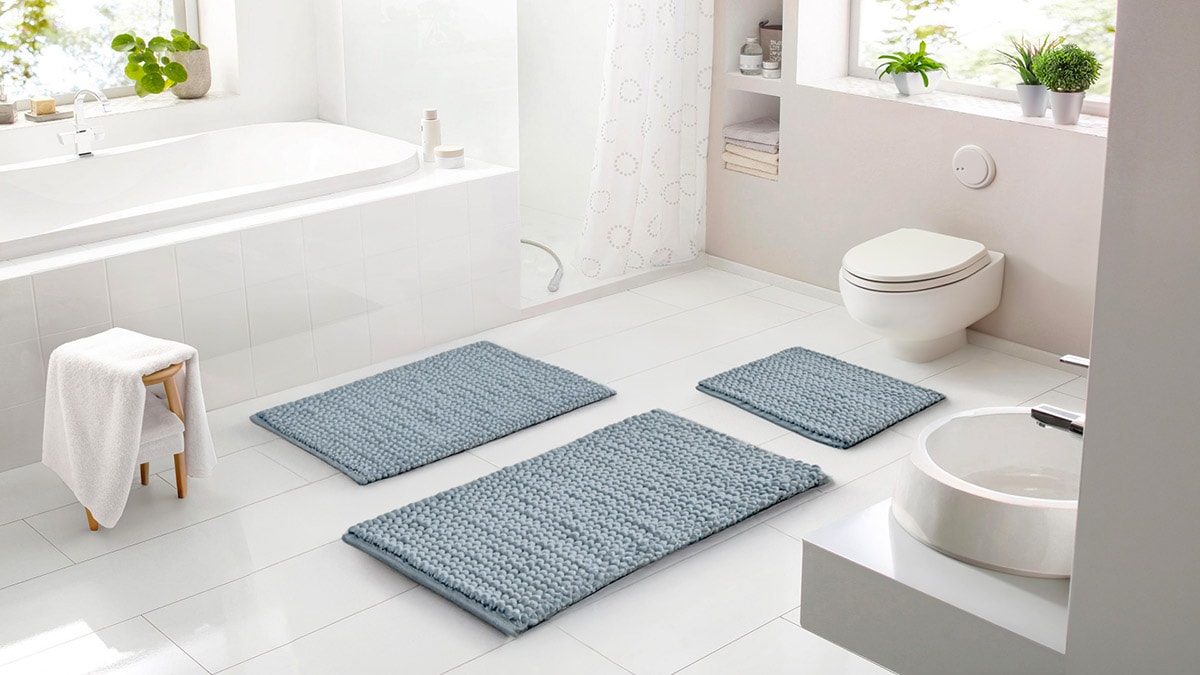 Linea Due Badematte "Punto Uno, Badvorleger, Badezimmer Teppich," Höhe 18 m günstig online kaufen