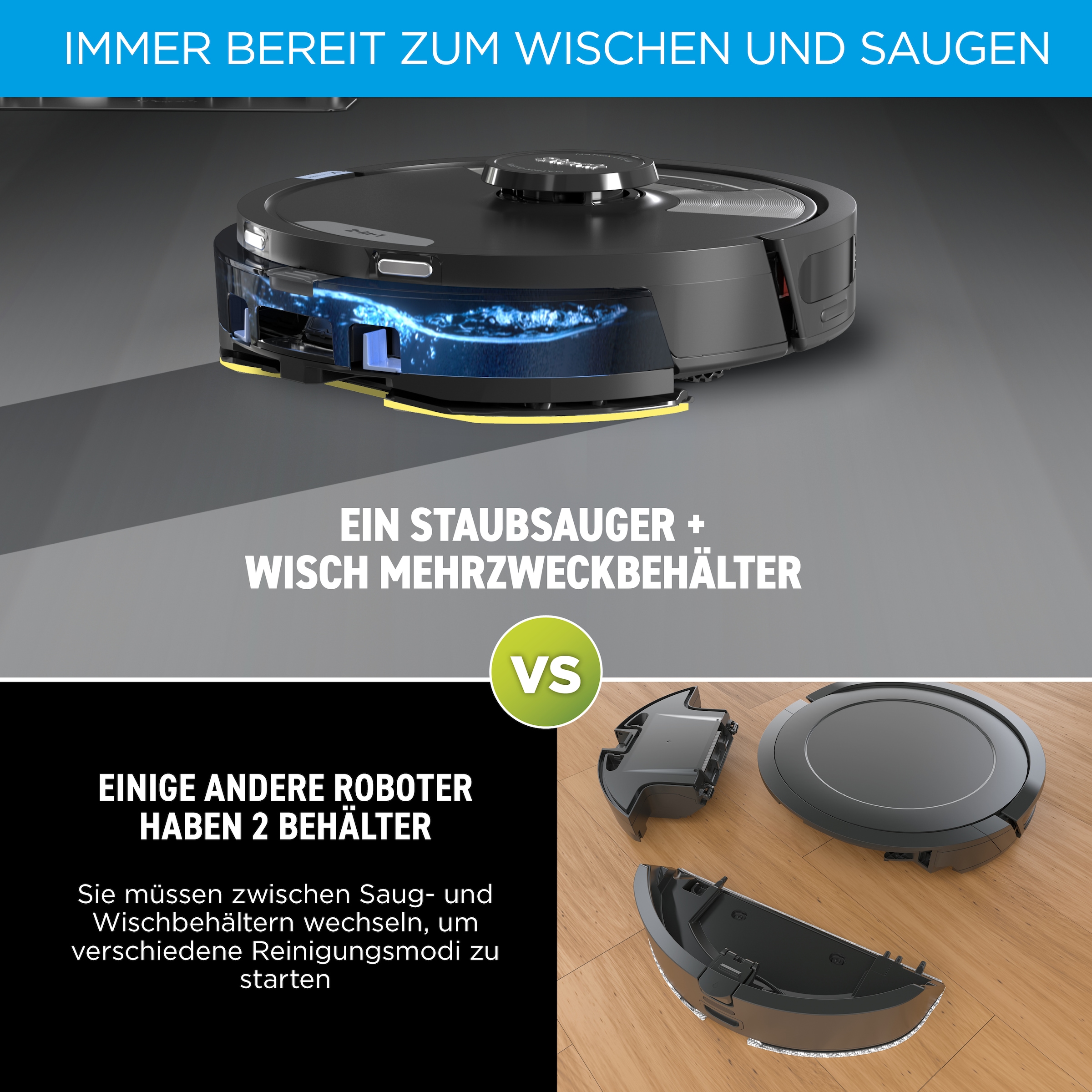 Shark Nass-Trocken-Saugroboter »RV2620WAEU Matrix Plus 2-in-1«, Wischen & Saugen mit automatischem Entleerungssystem