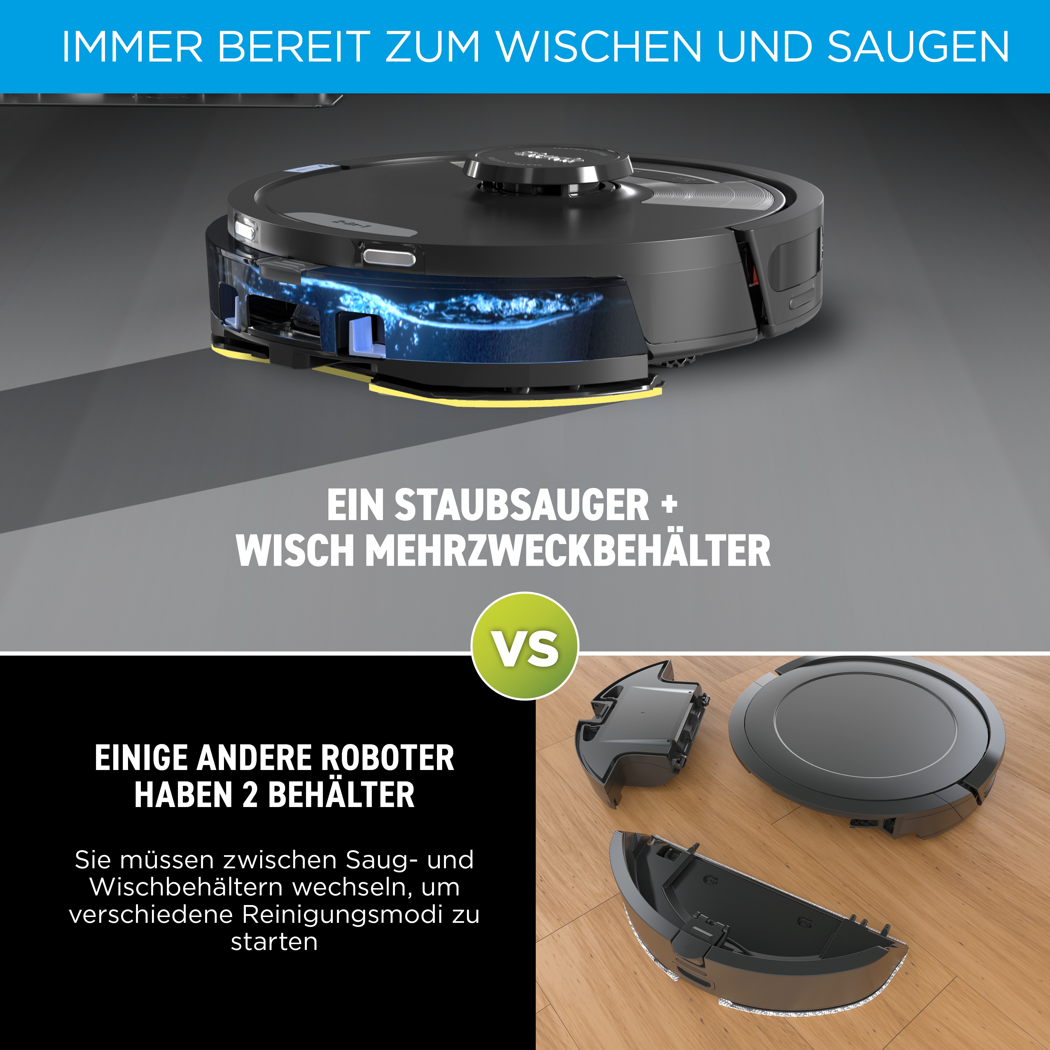 Thumbnail - Shark Nass-Trocken-Saugroboter "RV2620WAEU Matrix Plus 2-in-1", Wischen & Saugen mit automatischem Entleerungssystem