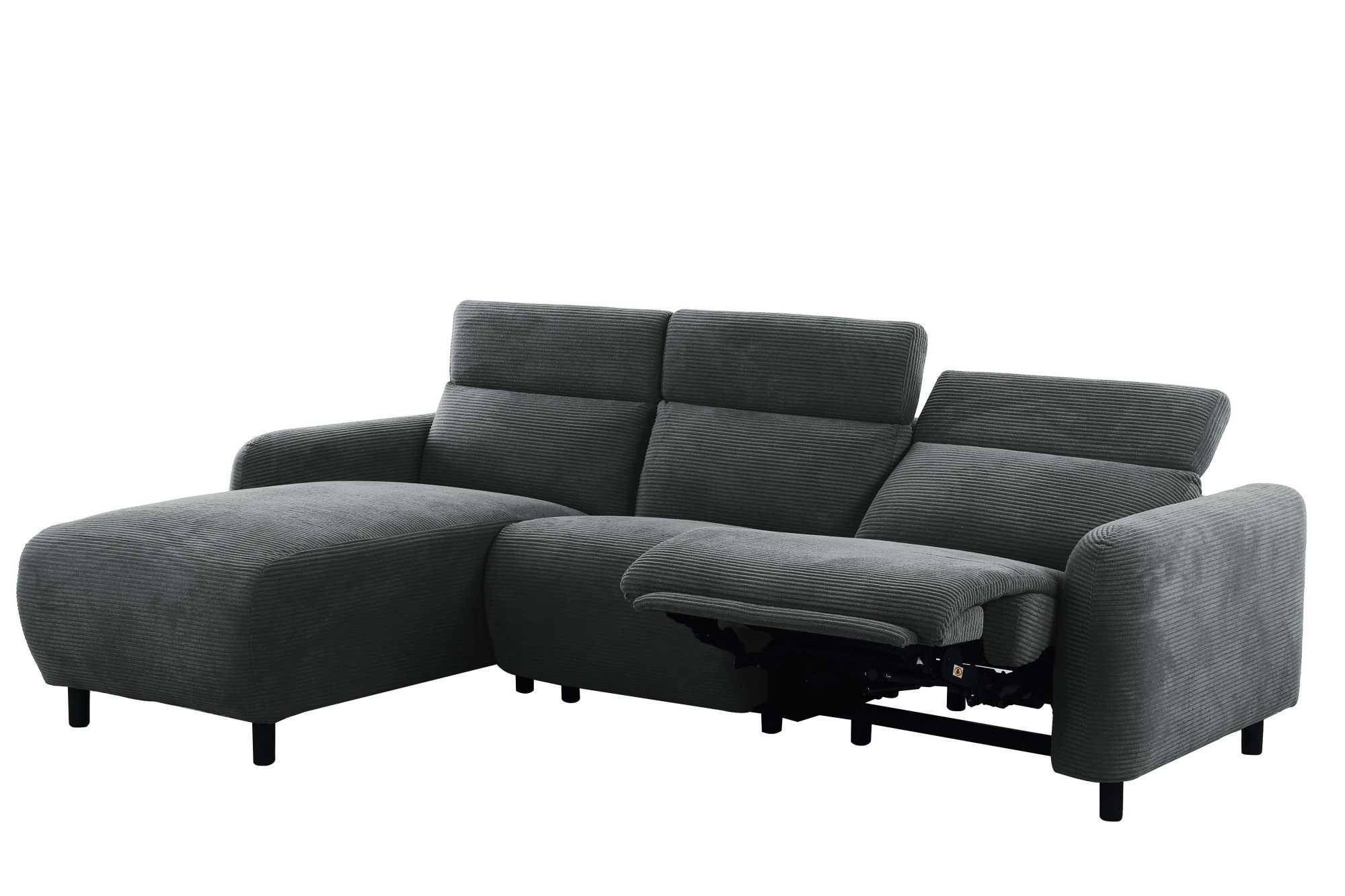 Home affaire Ecksofa »SKAANE Struktur, L-Form, 274 cm, manuelle u. elektrische Funktion,«, Kopfteilverstellung, Relax-und Liegefunktion, Federkernpolsterung